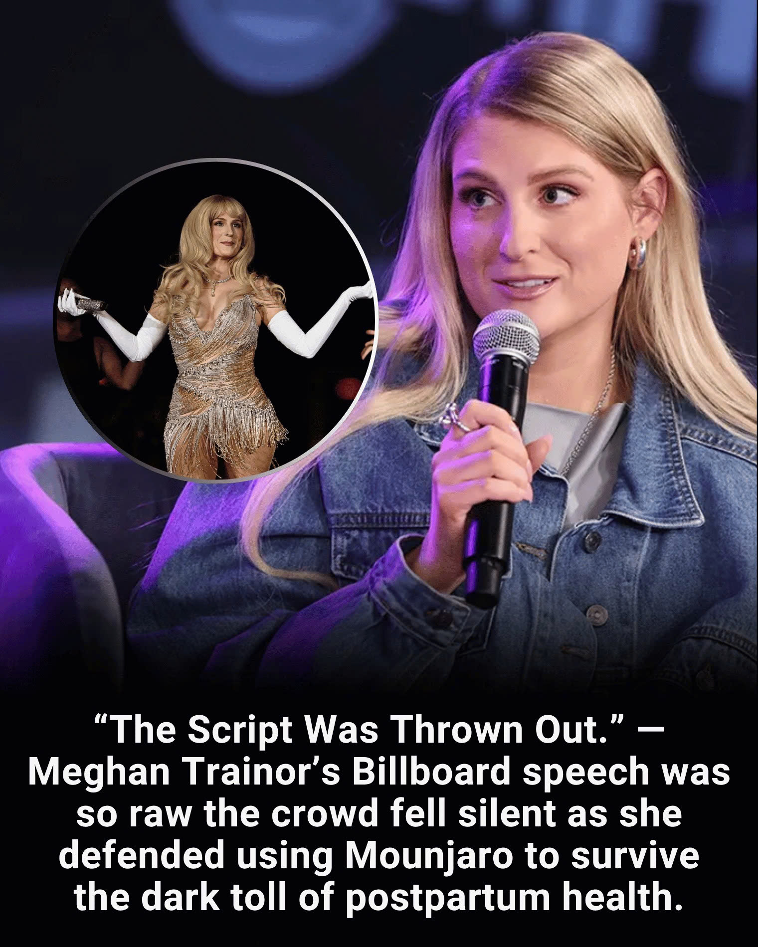 “The Script Was Thrown Out.” — Meghan Trainor’s Billboard speech was so raw the crowd fell silent as she defended using Mounjaro to survive the dark toll of postpartum health.