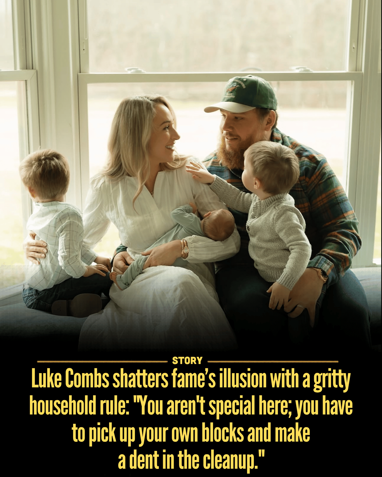 Luke Combs shatters fame’s illusion with a gritty household rule: “You aren’t special here; you have to pick up your own blocks and make a dent in the cleanup.”