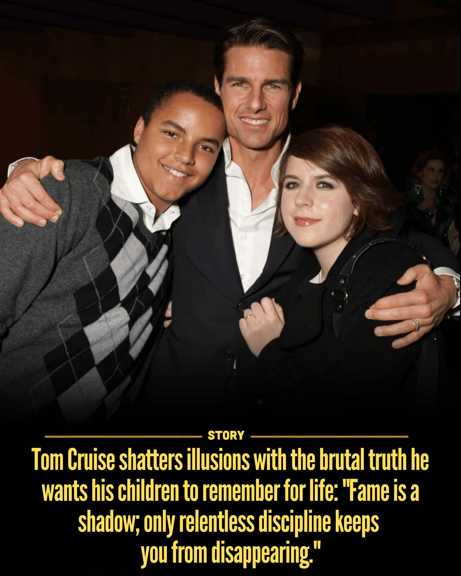 Tom Cruise shatters illusions with the brutal truth he wants his children to remember for life: “Fame is a shadow; only relentless discipline keeps you from disappearing.”