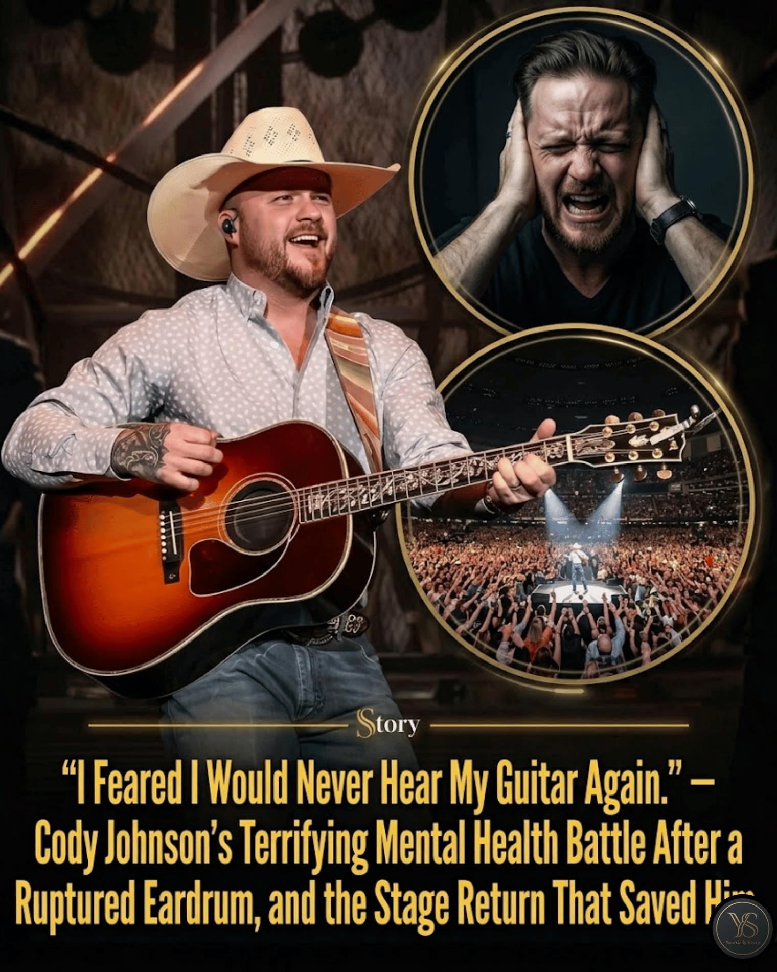 “I Feared I Would Never Hear My Guitar Again.” — Cody Johnson’s Terrifying Mental Health Battle After a Ruptured Eardrum, and the Stage Return That Saved Him.