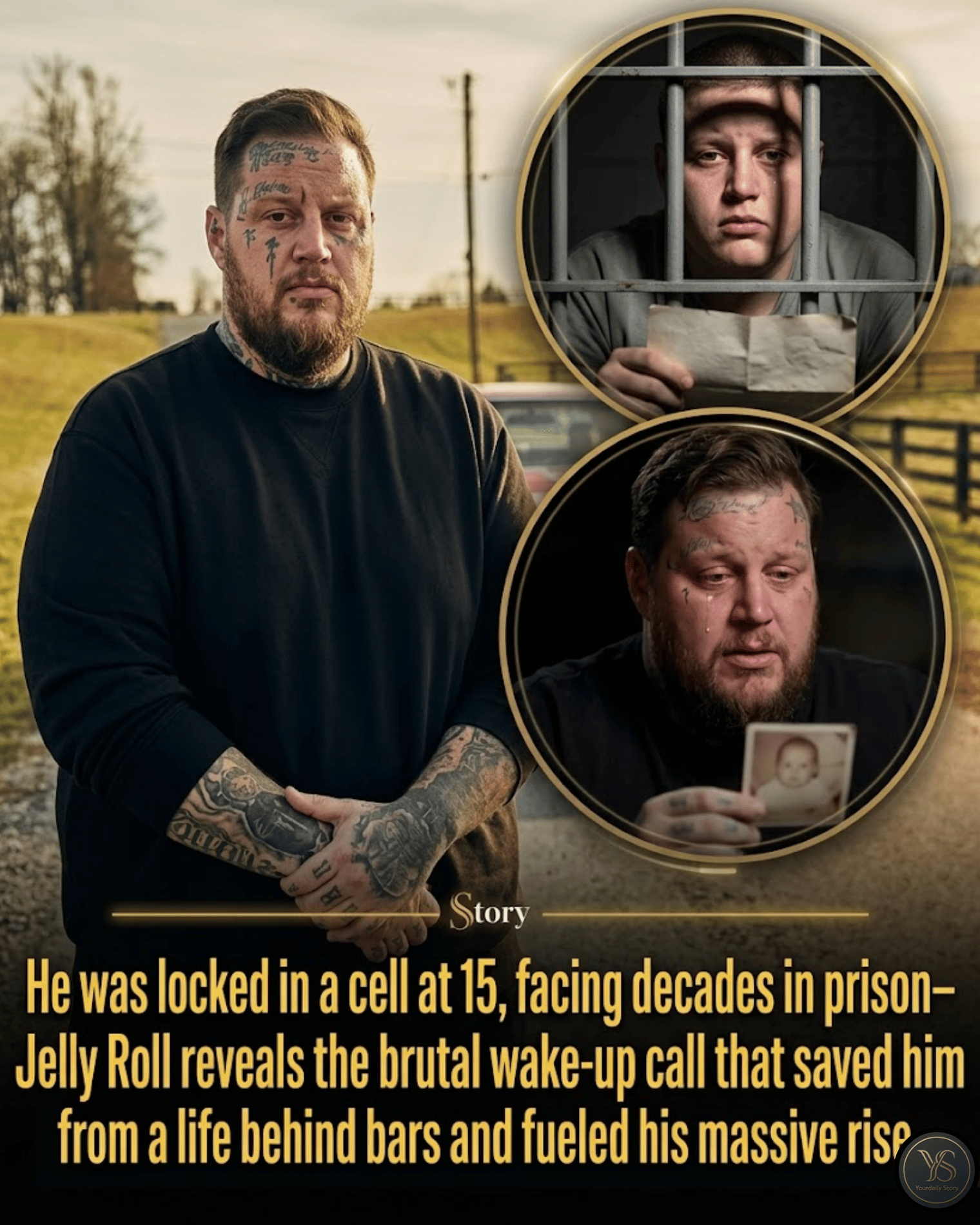 He was locked in a cell at 15, facing decades in prison—Jelly Roll reveals the brutal wake-up call that saved him from a life behind bars and fueled his massive rise.