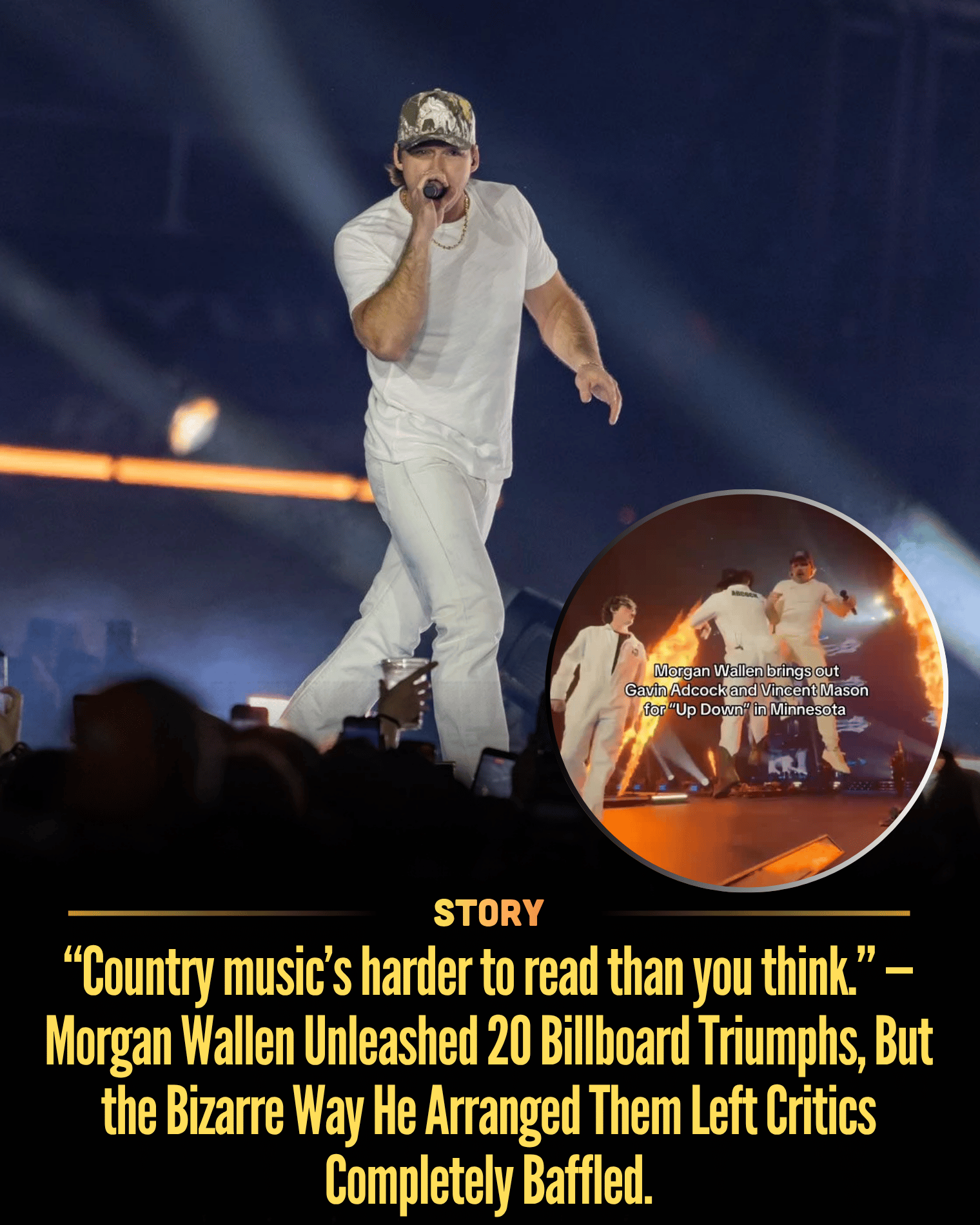 “Country music’s harder to read than you think.” — Morgan Wallen Unleashed 20 Billboard Triumphs, But the Bizarre Way He Arranged Them Left Critics Completely Baffled.