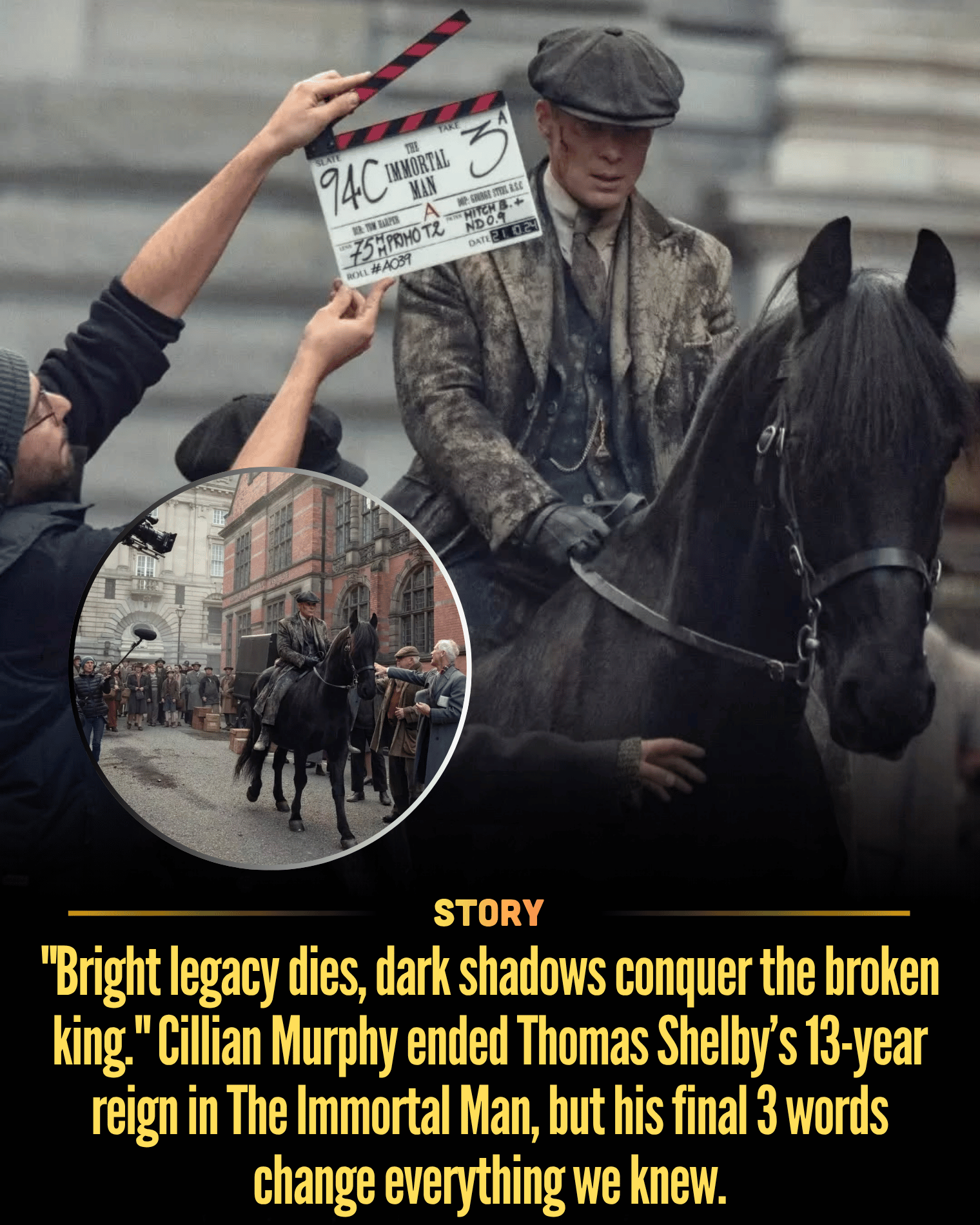“Bright legacy dies, dark shadows conquer the broken king.” Cillian Murphy ended Thomas Shelby’s 13-year reign in The Immortal Man, but his final 3 words change everything we knew.