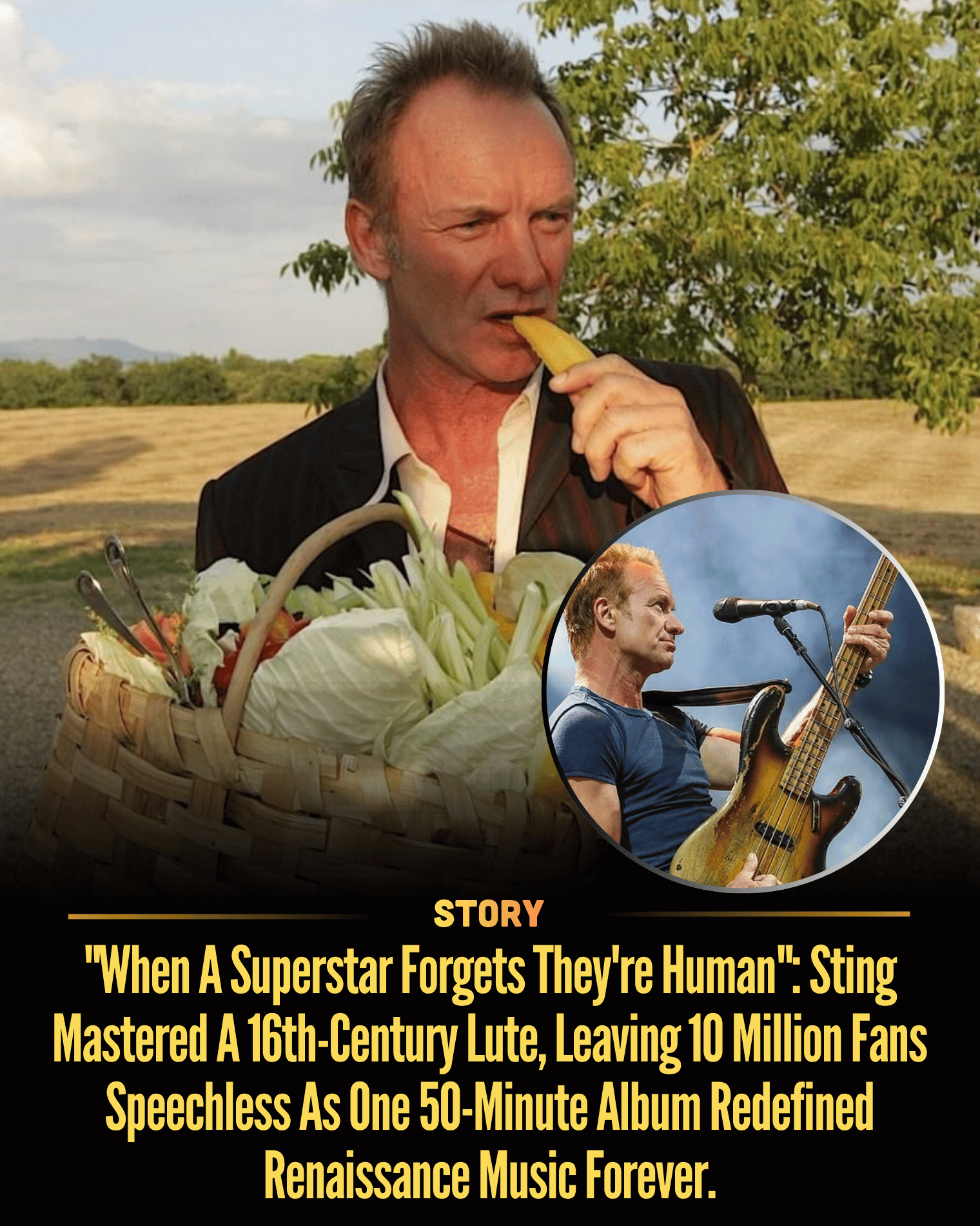 “When A Superstar Forgets They’re Human”: Sting Mastered A 16th-Century Lute, Leaving 10 Million Fans Speechless As One 50-Minute Album Redefined Renaissance Music Forever.