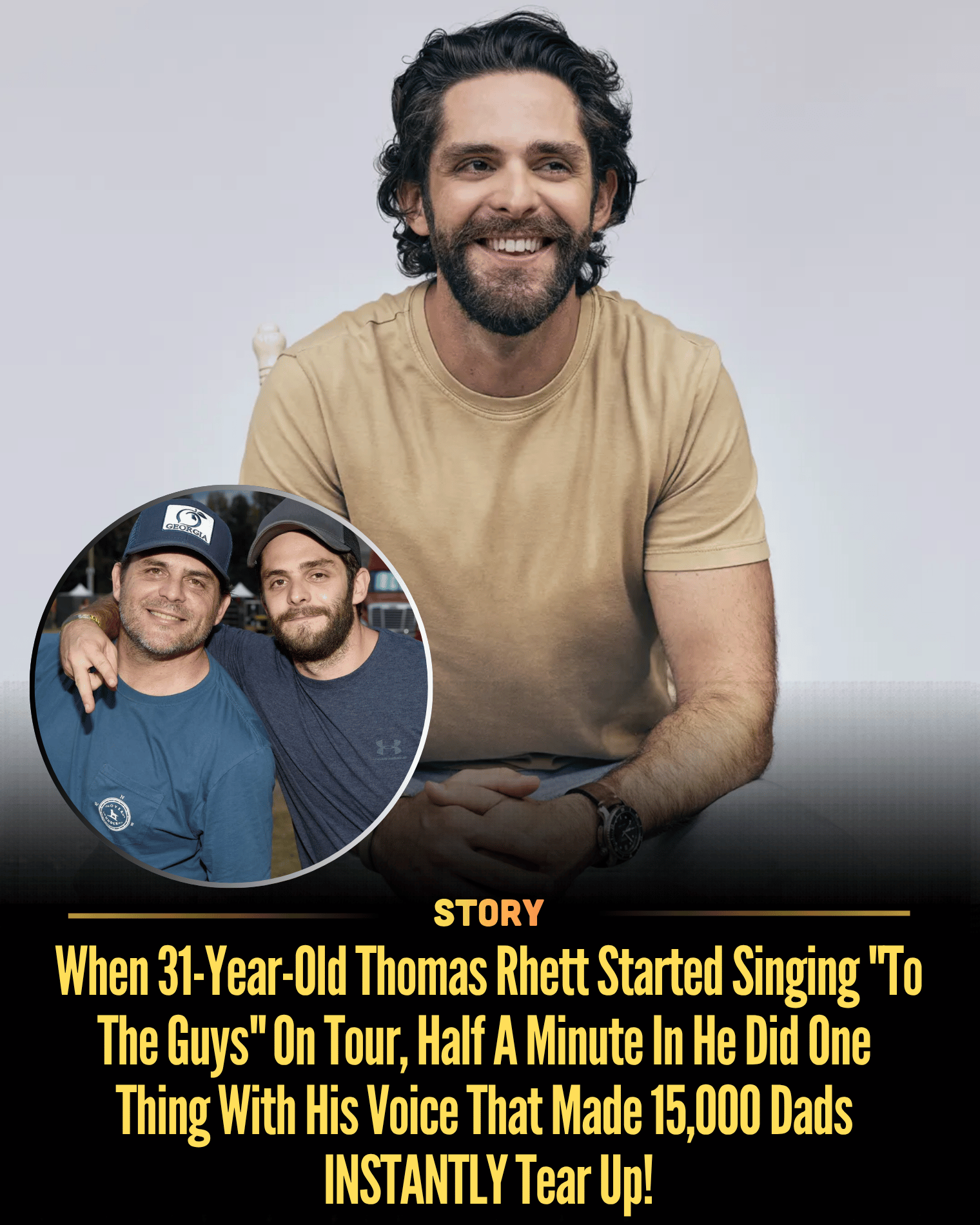 When 31-Year-Old Thomas Rhett Started Singing “To The Guys” On Tour, Half A Minute In He Did One Thing With His Voice That Made 15,000 Dads INSTANTLY Tear Up!