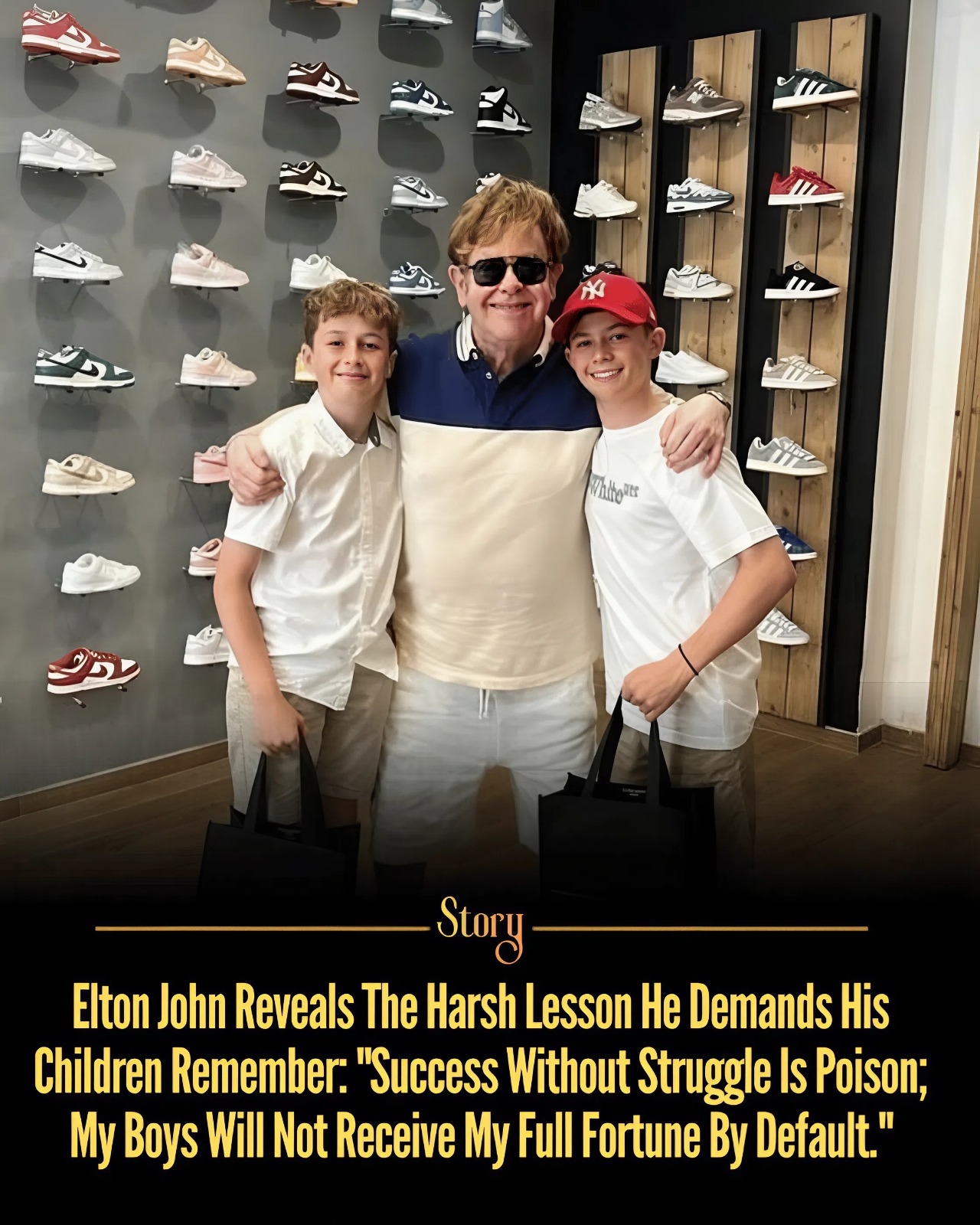 Elton John Reveals The Harsh Lesson He Demands His Children Remember: “Success Without Struggle Is Poison; My Boys Will Not Receive My Full Fortune By Default.”