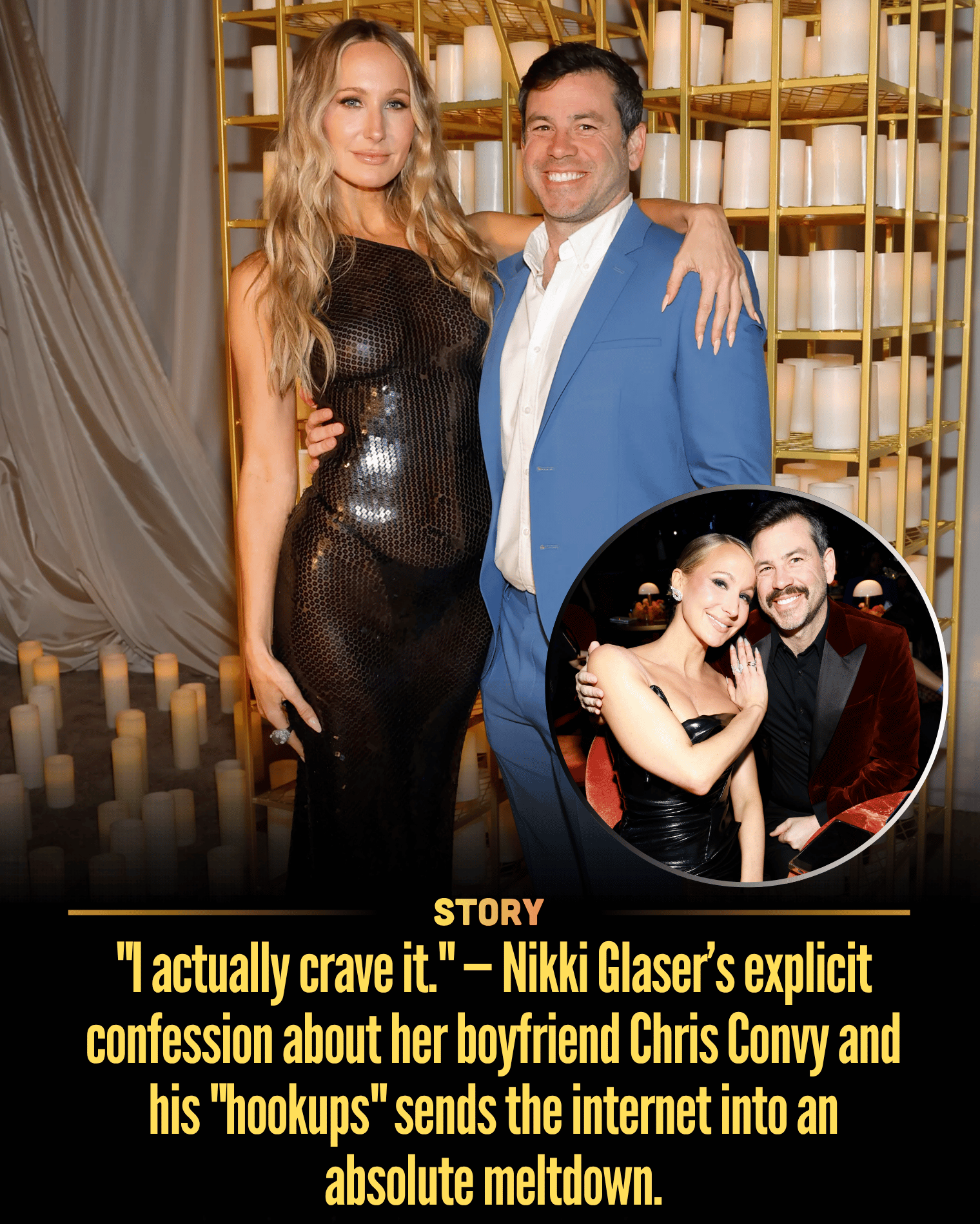 “I actually crave it.” — Nikki Glaser’s explicit confession about her boyfriend Chris Convy and his “hookups” sends the internet into an absolute meltdown.