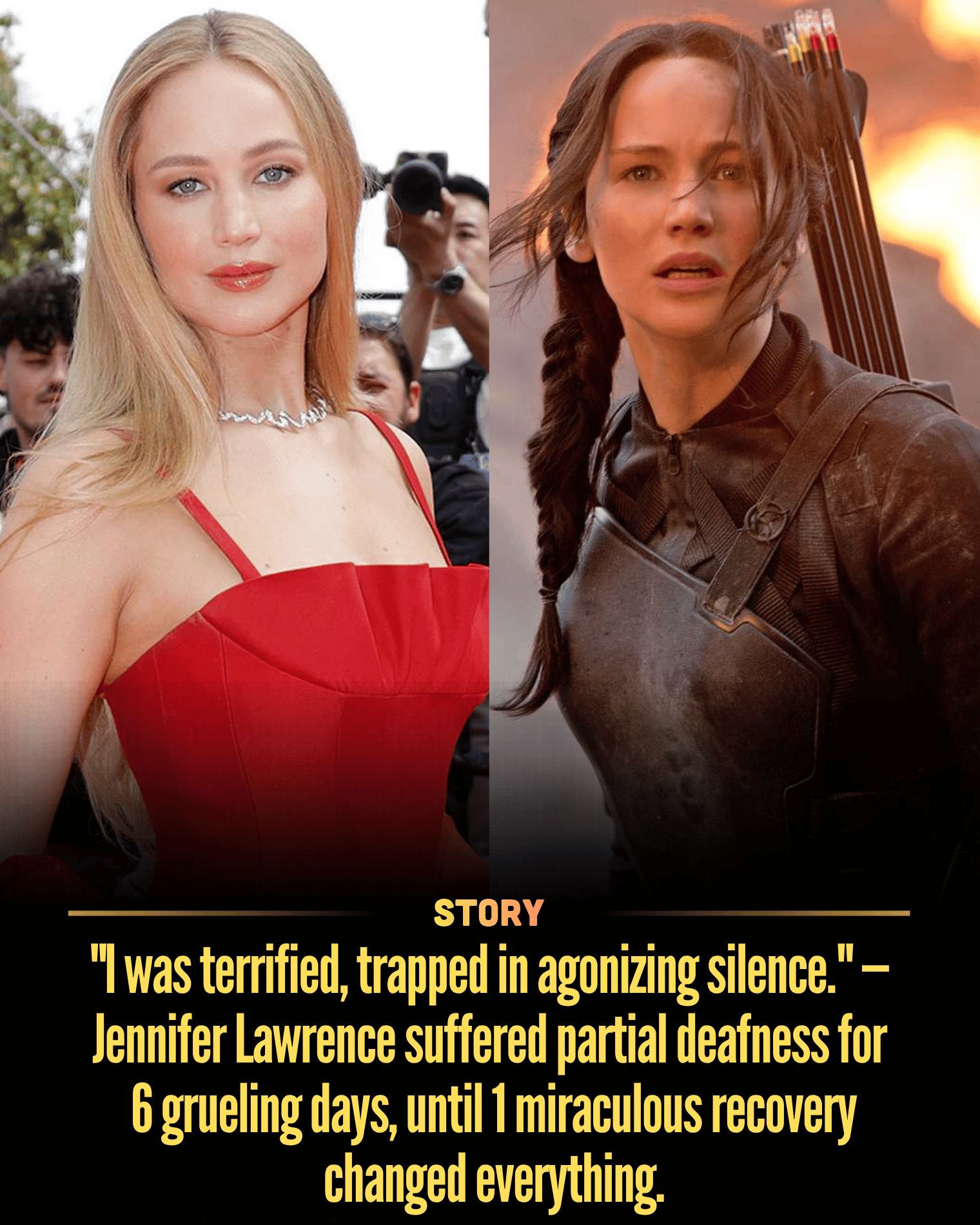 “I was terrified, trapped in agonizing silence.” — Jennifer Lawrence suffered partial deafness for 6 grueling days, until 1 miraculous recovery changed everything.