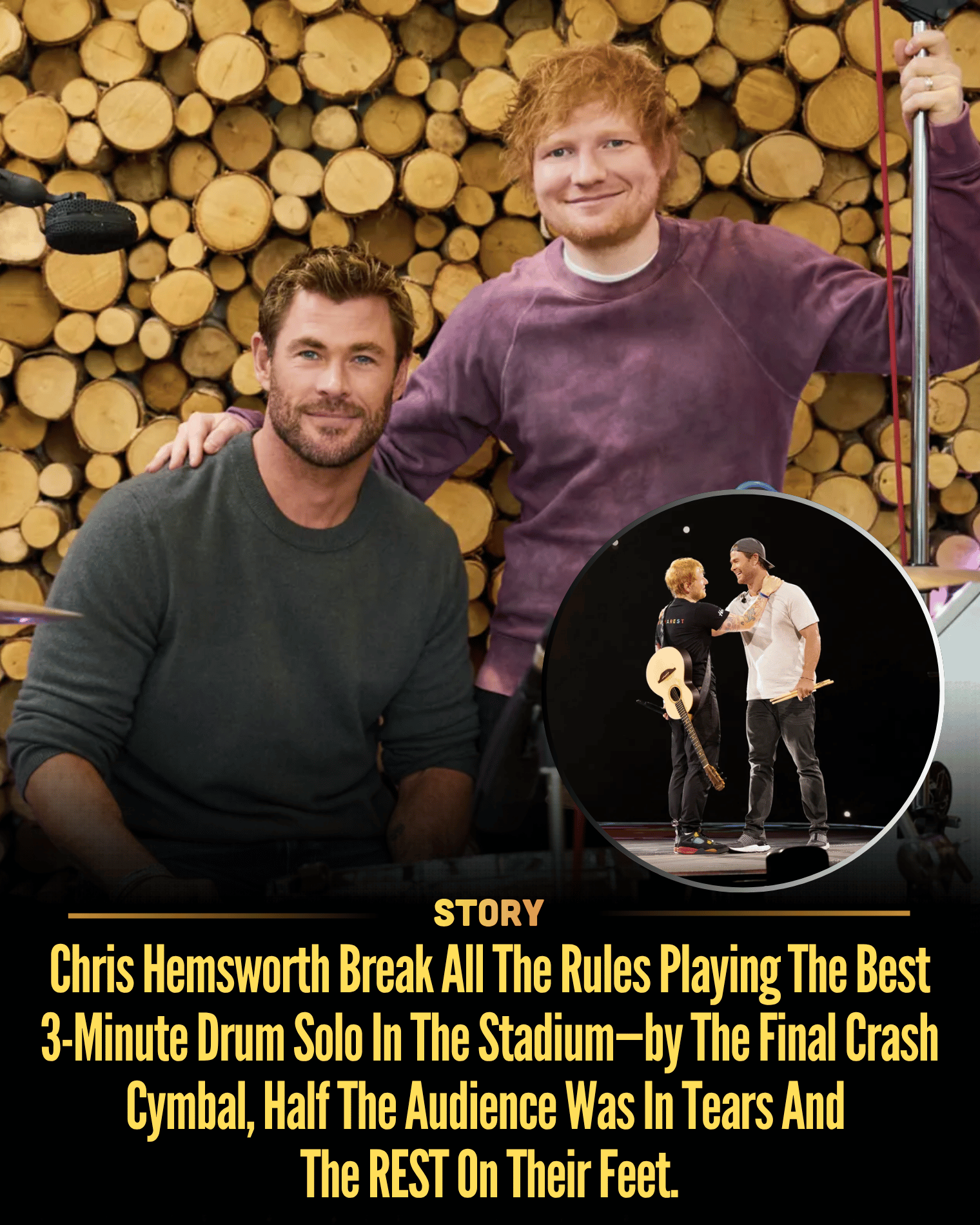 Chris Hemsworth Break All The Rules Playing The Best 3-Minute Drum Solo In The Stadium—by The Final Crash Cymbal, Half The Audience Was In Tears And The REST On Their Feet.