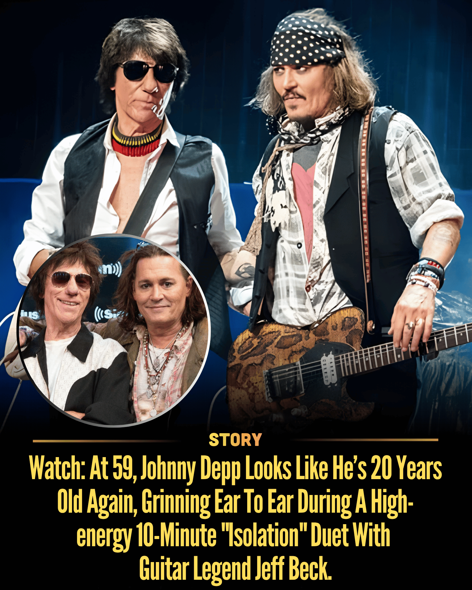 Watch: At 59, Johnny Depp Looks Like He’s 20 Years Old Again, Grinning Ear To Ear During A High-energy 10-Minute “Isolation” Duet With Guitar Legend Jeff Beck.
