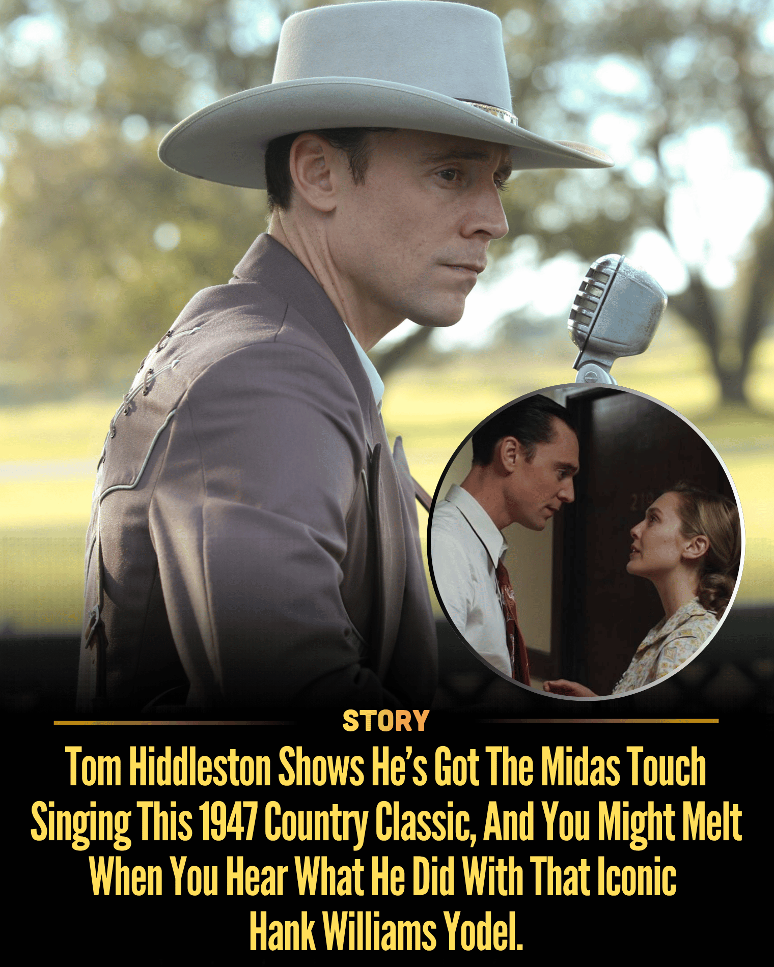 Tom Hiddleston Shows He’s Got The Midas Touch Singing This 1947 Country Classic, And You Might Melt When You Hear What He Did With That Iconic Hank Williams Yodel.