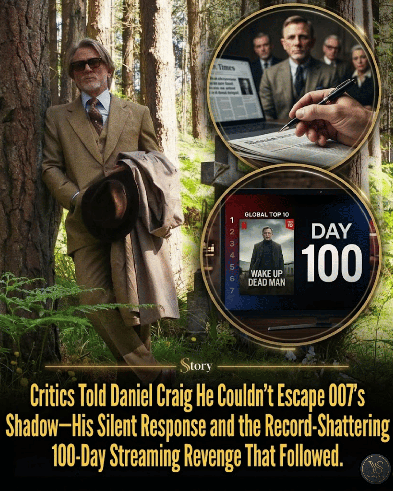 Critics Told Daniel Craig He Couldn’t Escape 007’s Shadow—His Silent Response and the Record-Shattering 100-Day Streaming Revenge That Followed.