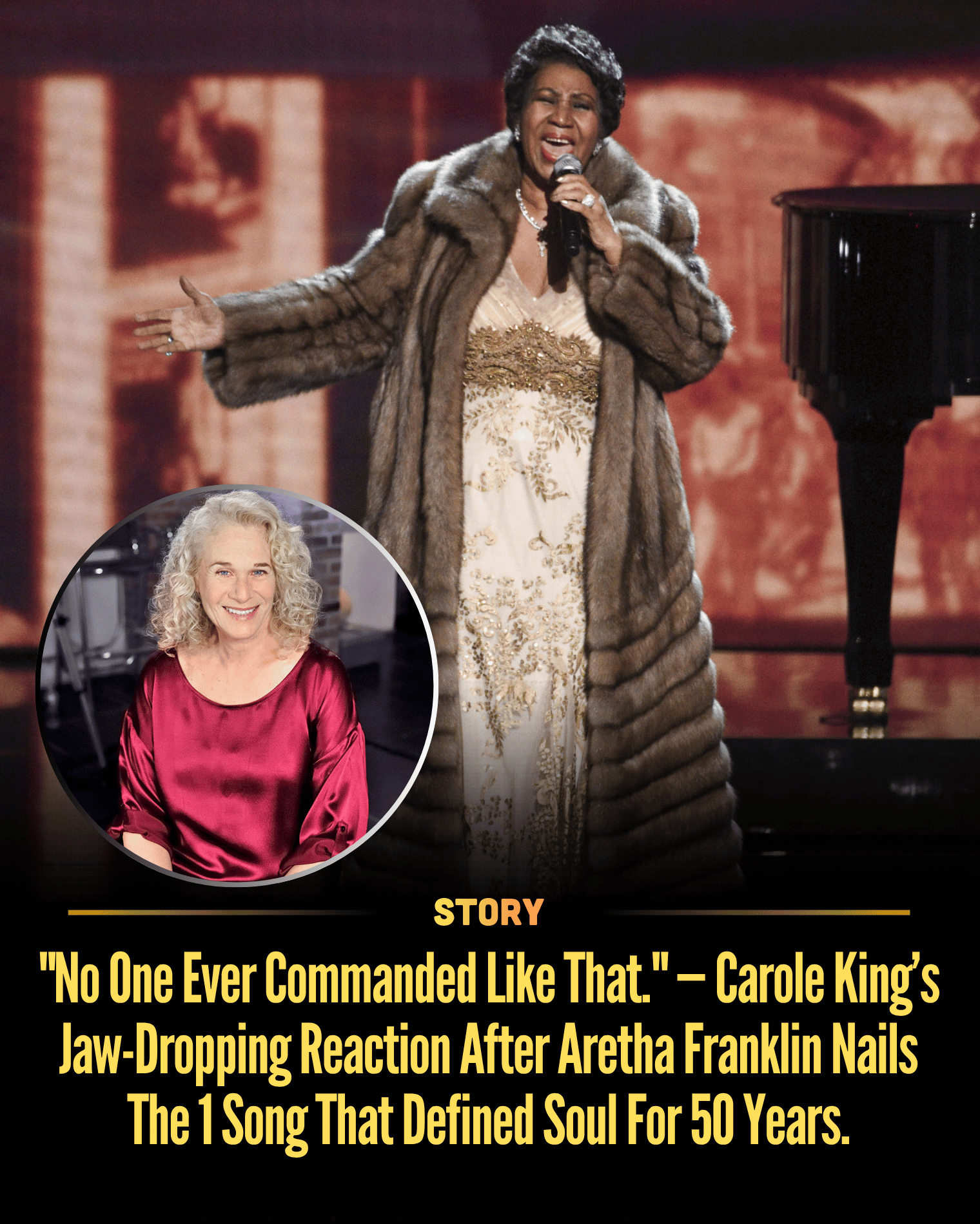 “No One Ever Commanded Like That.” — Carole King’s Jaw-Dropping Reaction After Aretha Franklin Nails The 1 Song That Defined Soul For 50 Years.