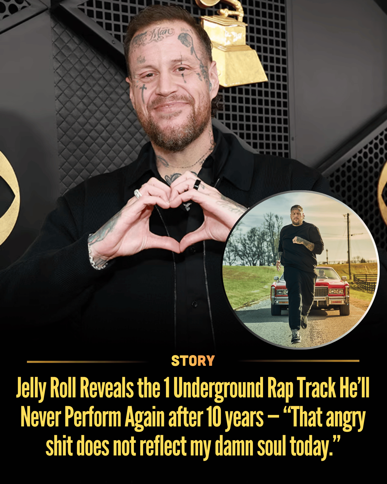 Jelly Roll Reveals the 1 Underground Rap Track He’ll Never Perform Again after 10 years — “That angry shit does not reflect my damn soul today.”