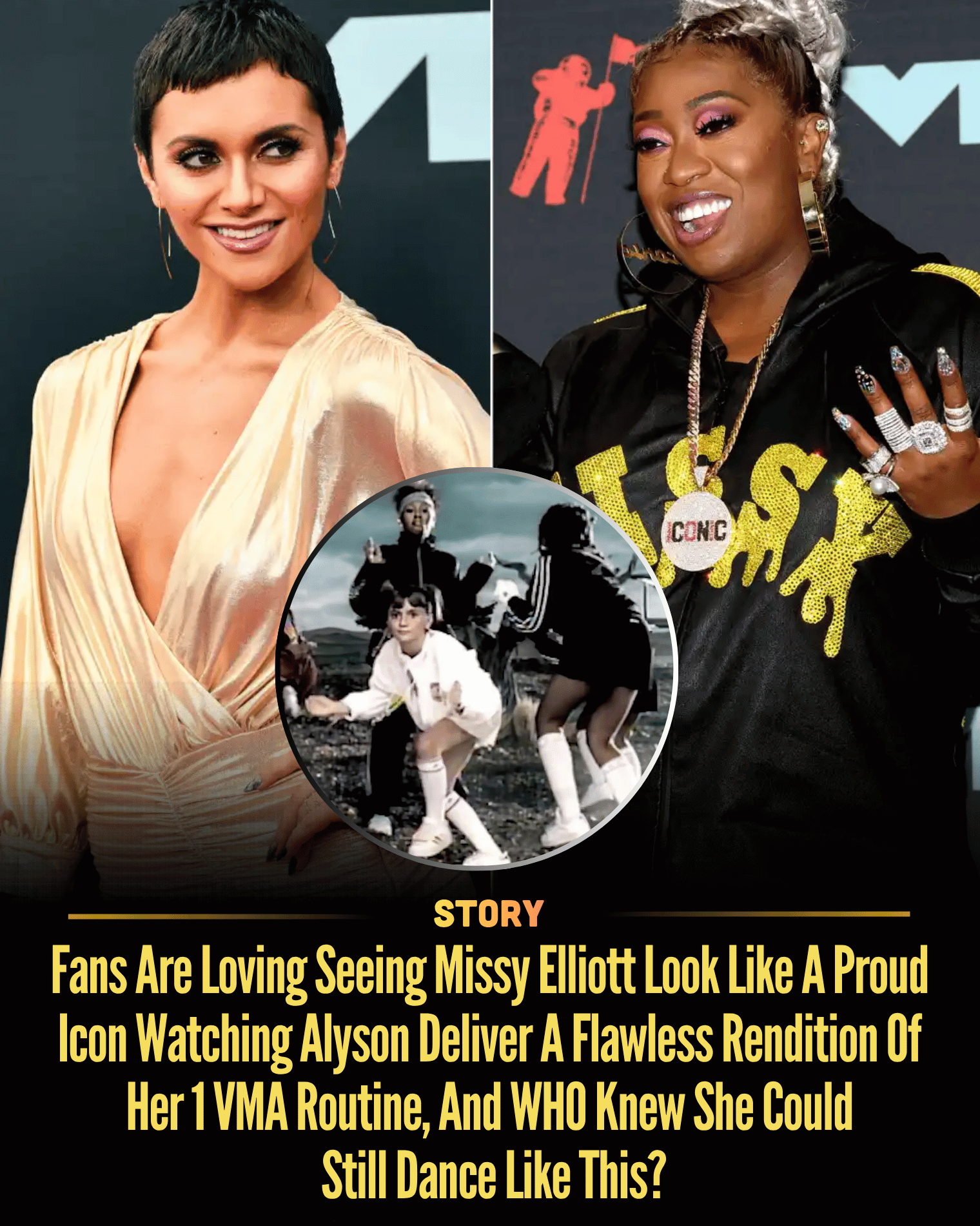 Fans Are Loving Seeing Missy Elliott Look Like A Proud Icon Watching Alyson Deliver A Flawless Rendition Of Her 1 VMA Routine, And WHO Knew She Could Still Dance Like This?