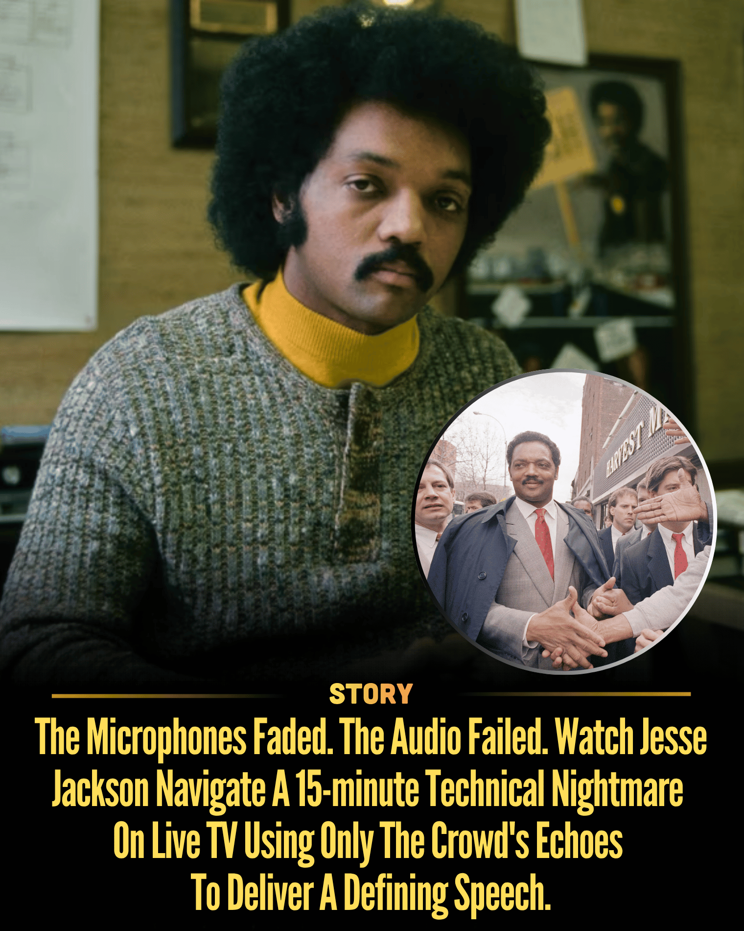 The Microphones Faded. The Audio Failed. Watch Jesse Jackson Navigate A 15-minute Technical Nightmare On Live TV Using Only The Crowd’s Echoes To Deliver A Defining Speech.