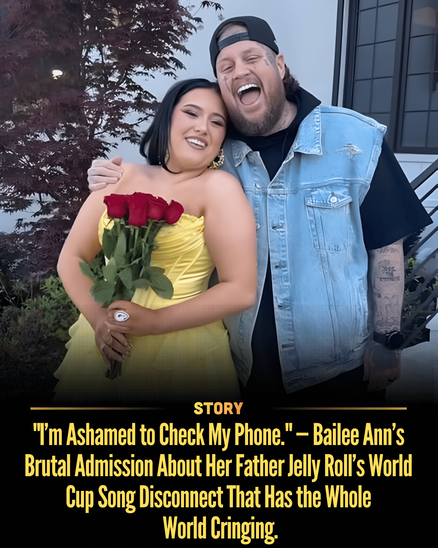 “I’m Ashamed to Check My Phone.” — Bailee Ann’s Brutal Admission About Her Father Jelly Roll’s World Cup Song Disconnect That Has the Whole World Cringing.