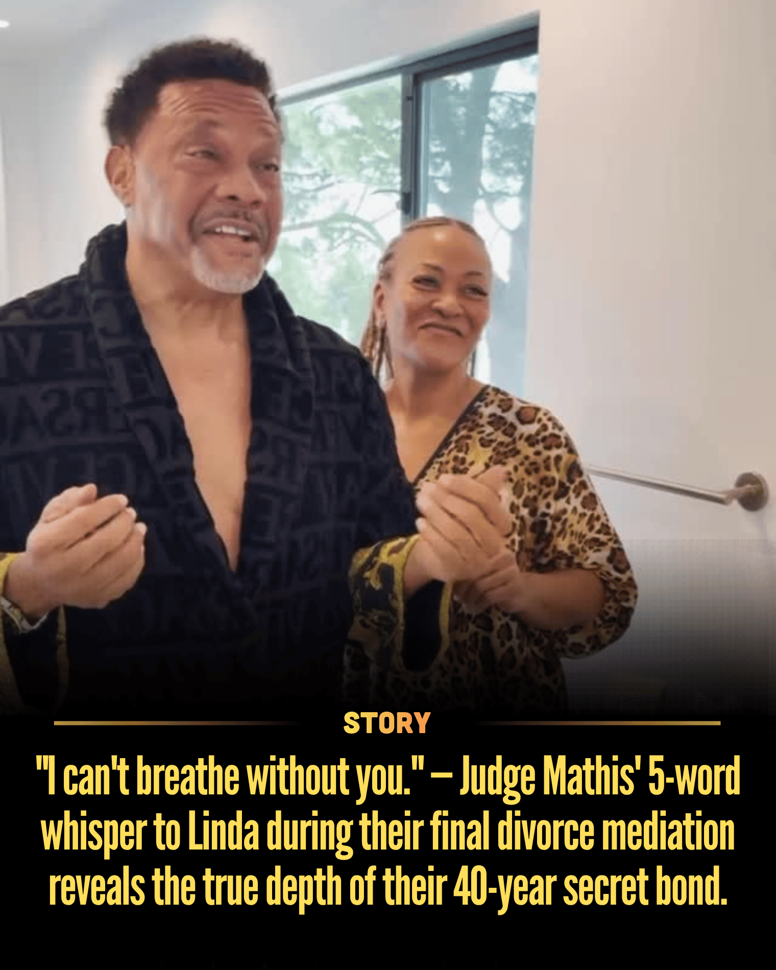 “I can’t breathe without you.” — Judge Mathis’ 5-word whisper to Linda during their final divorce mediation reveals the true depth of their 40-year secret bond.