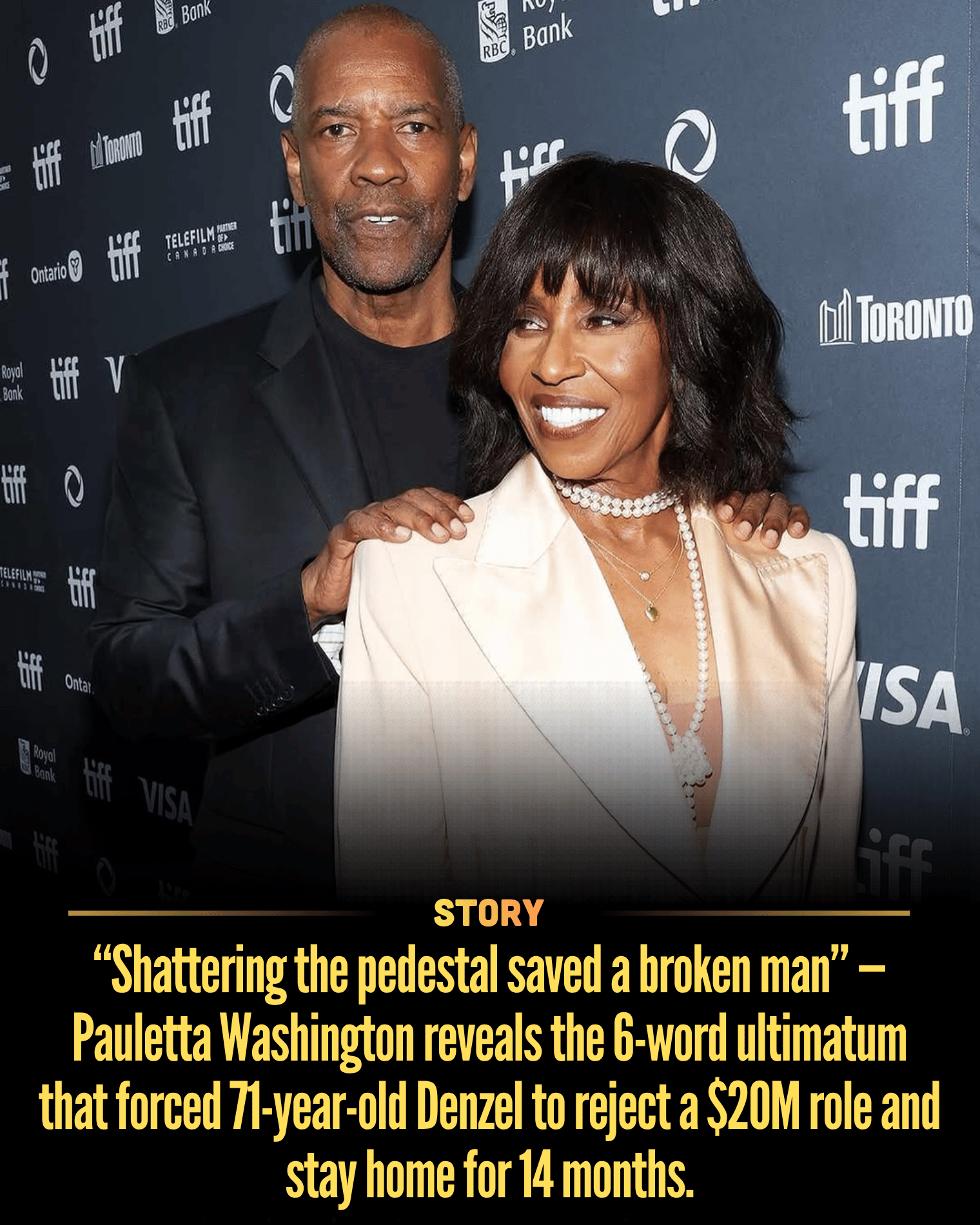 “Shattering the pedestal saved a broken man” — Pauletta Washington reveals the 6-word ultimatum that forced 71-year-old Denzel to reject a $20M role and stay home for 14 months.