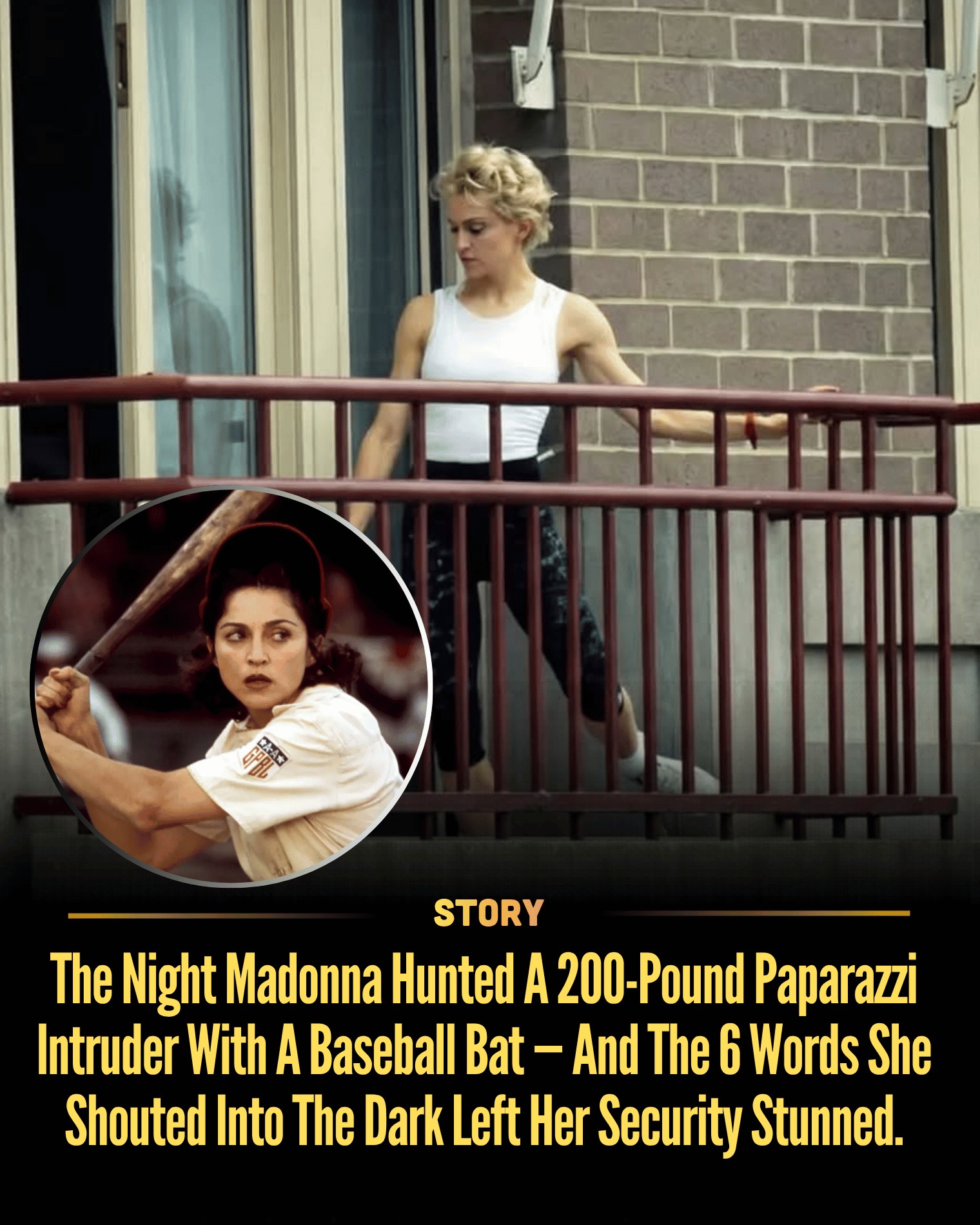 The Night Madonna Hunted A 200-Pound Paparazzi Intruder With A Baseball Bat — And The 6 Words She Shouted Into The Dark Left Her Security Stunned.