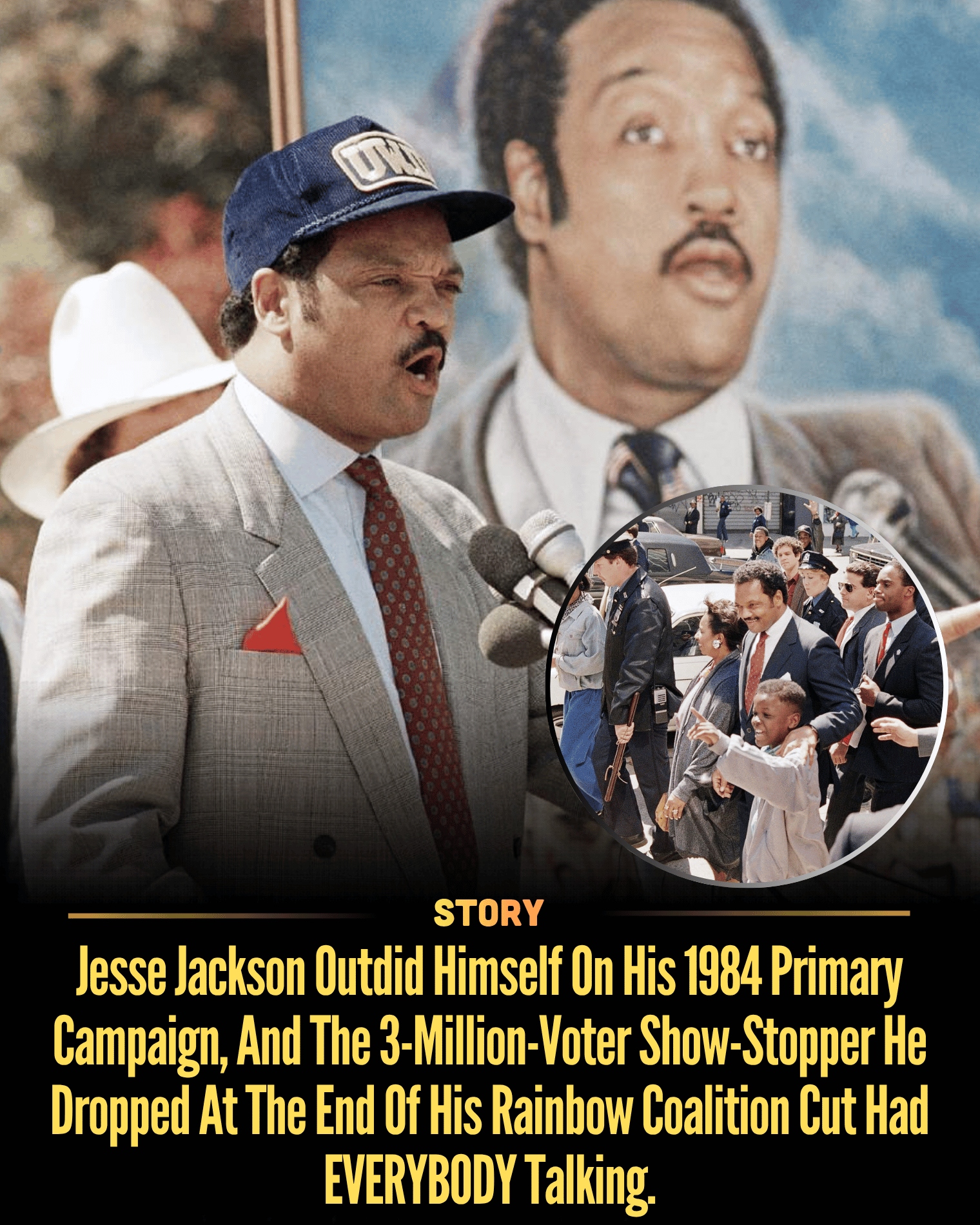 Jesse Jackson Outdid Himself On His 1984 Primary Campaign, And The 3-Million-Voter Show-Stopper He Dropped At The End Of His Rainbow Coalition Cut Had EVERYBODY Talking.