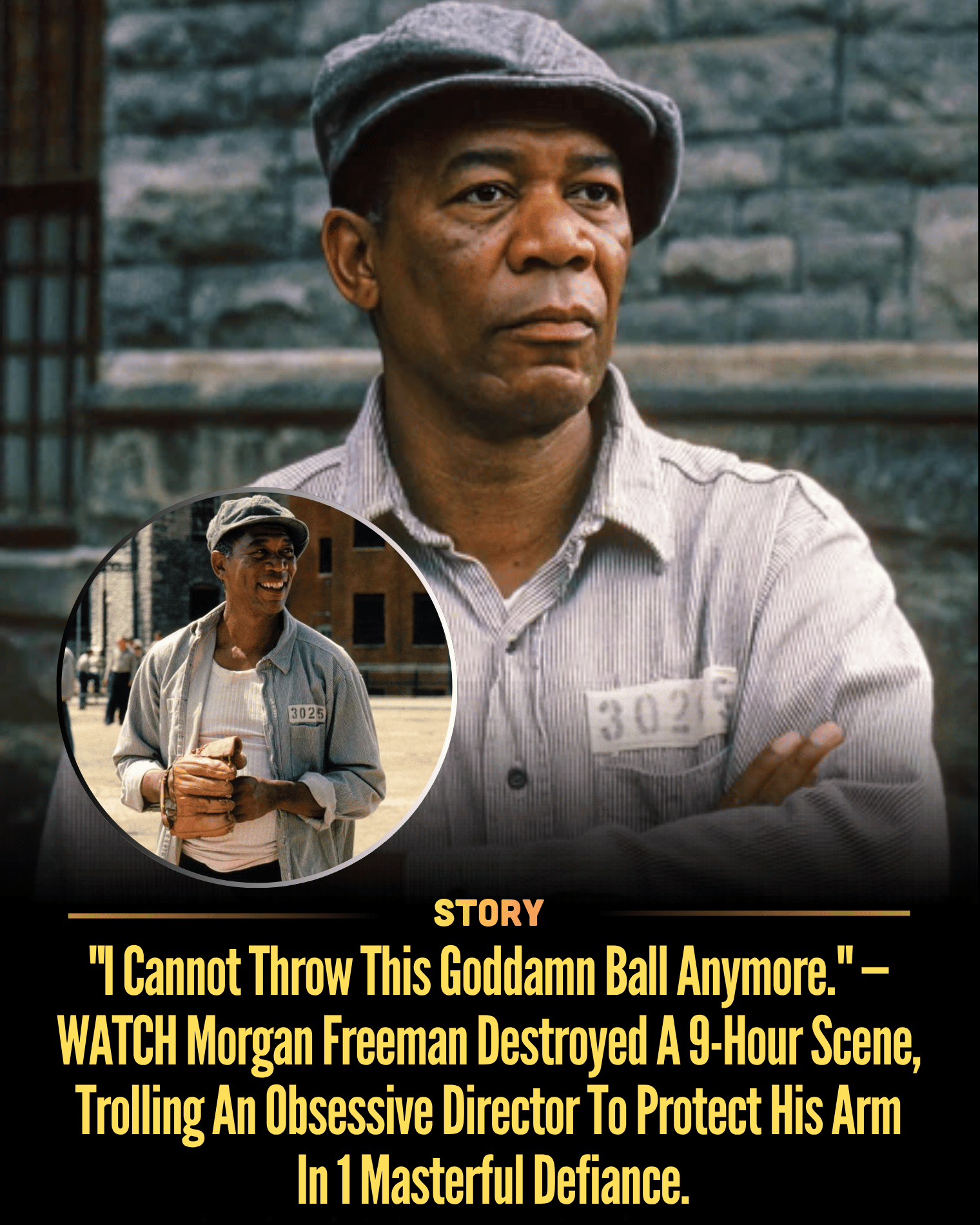 “I Cannot Throw This Goddamn Ball Anymore.” — WATCH Morgan Freeman Destroyed A 9-Hour Scene, Trolling An Obsessive Director To Protect His Arm In 1 Masterful Defiance.