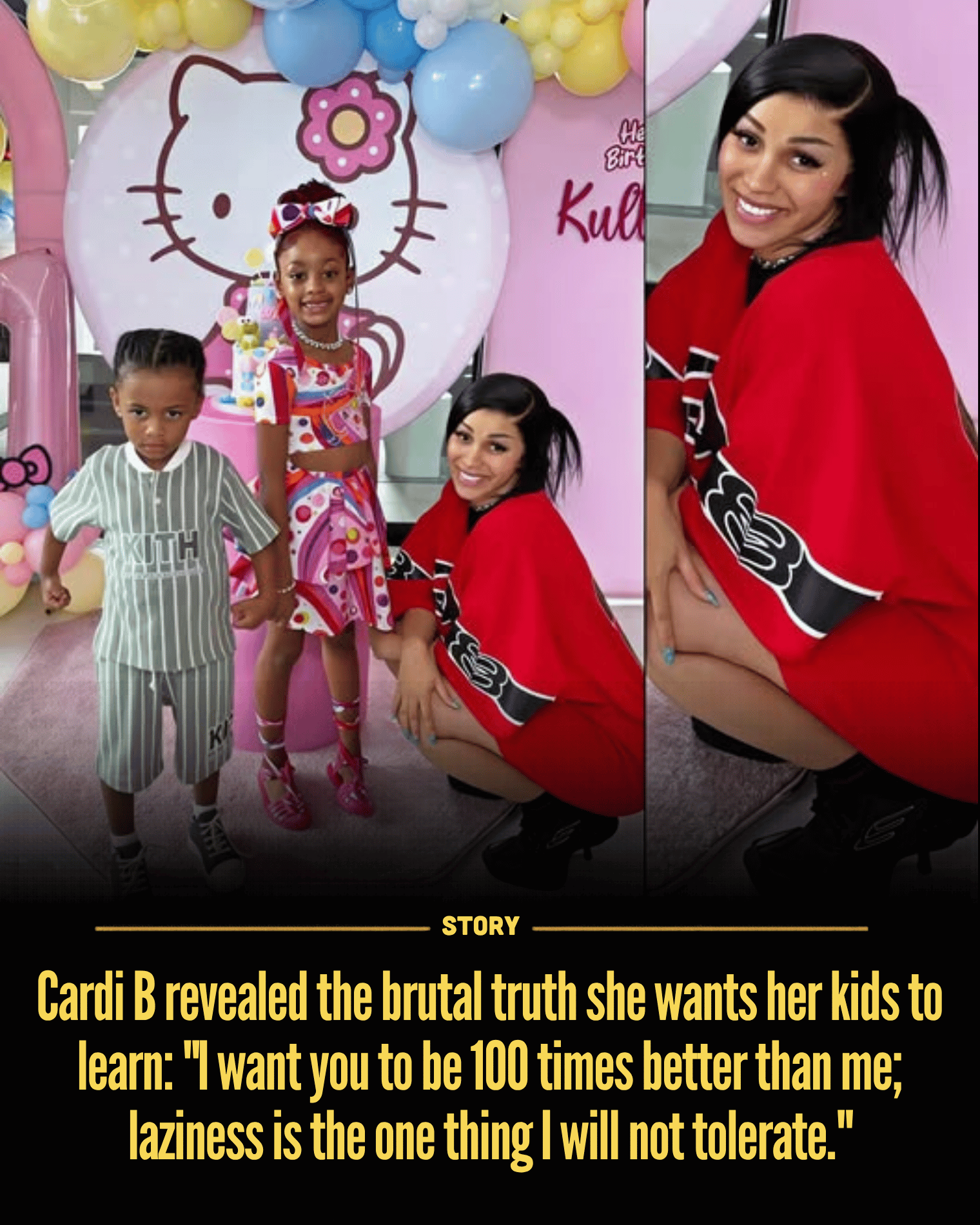 Cardi B revealed the brutal truth she wants her kids to learn: “I want you to be 100 times better than me; laziness is the one thing I will not tolerate.”