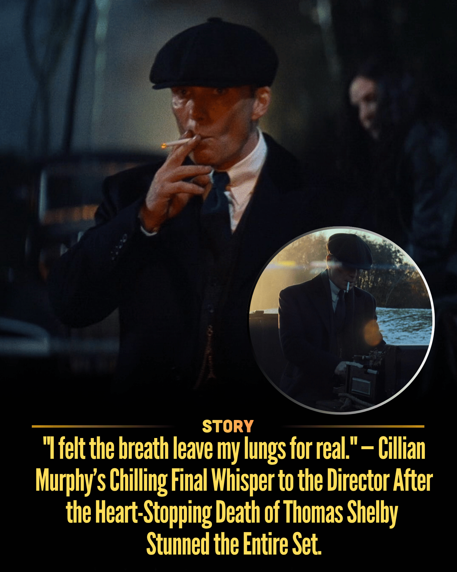 “I felt the breath leave my lungs for real.” — Cillian Murphy’s Chilling Final Whisper to the Director After the Heart-Stopping Death of Thomas Shelby Stunned the Entire Set.