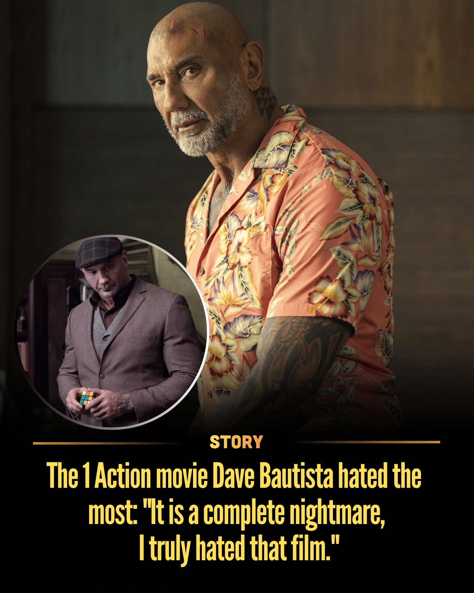 The 1 Action movie Dave Bautista hated the most: “It is a complete nightmare, I truly hated that film.”
