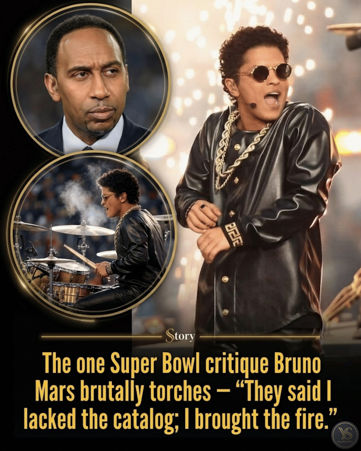 The one Super Bowl critique Bruno Mars brutally torches — “They said I lacked the catalog; I brought the fire.”