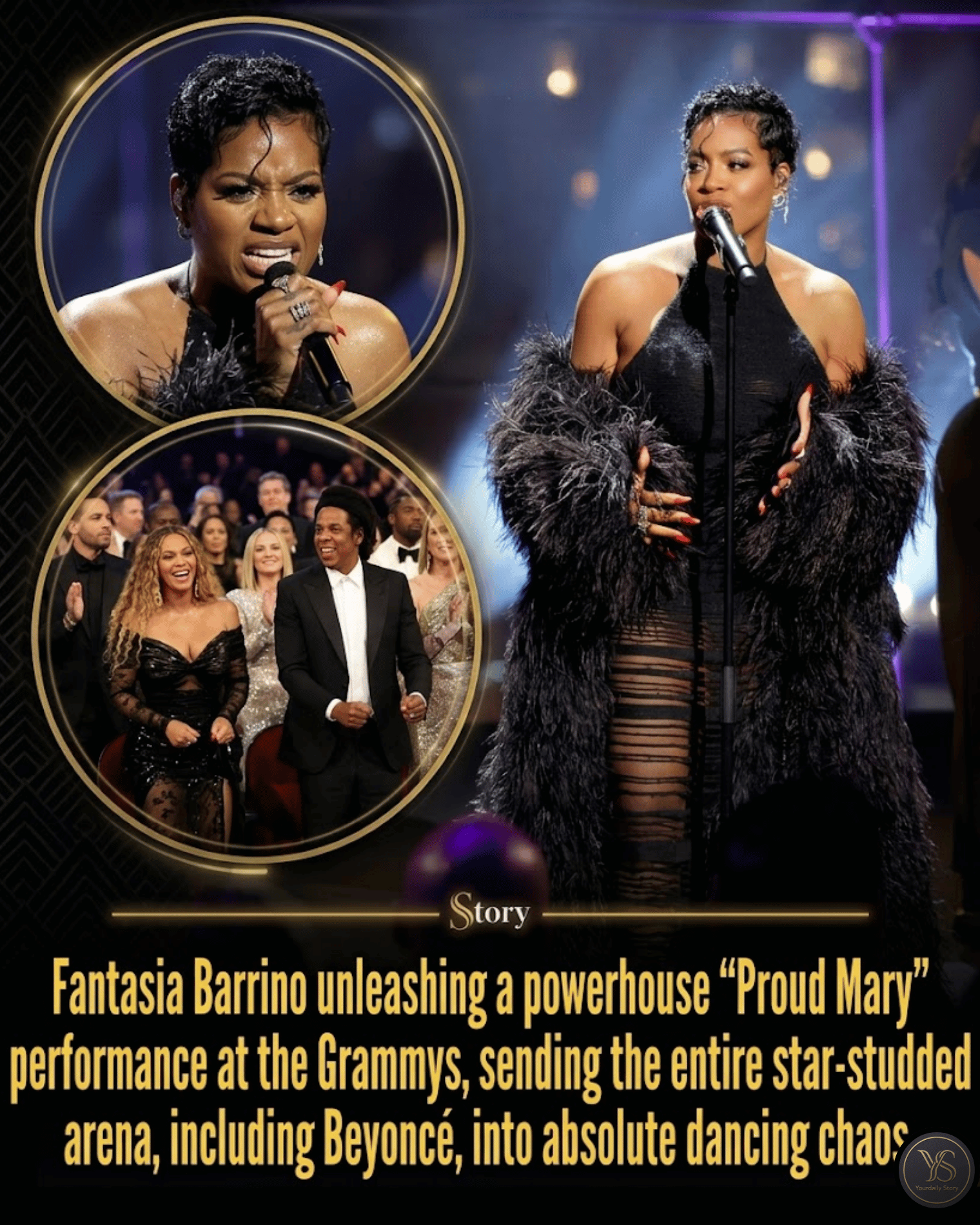 Fantasia Barrino unleashing a powerhouse “Proud Mary” performance at the Grammys, sending the entire star-studded arena, including Beyoncé, into absolute dancing chaos.