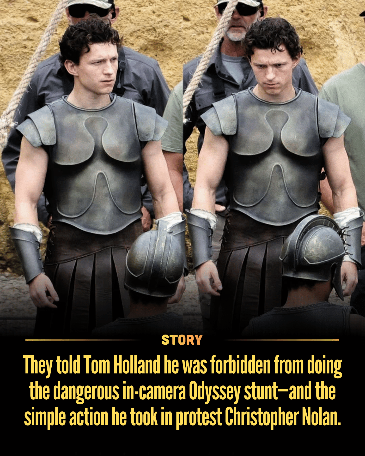 They told Tom Holland he was forbidden from doing the dangerous in-camera Odyssey stunt—and the simple action he took in protest Christopher Nolan.