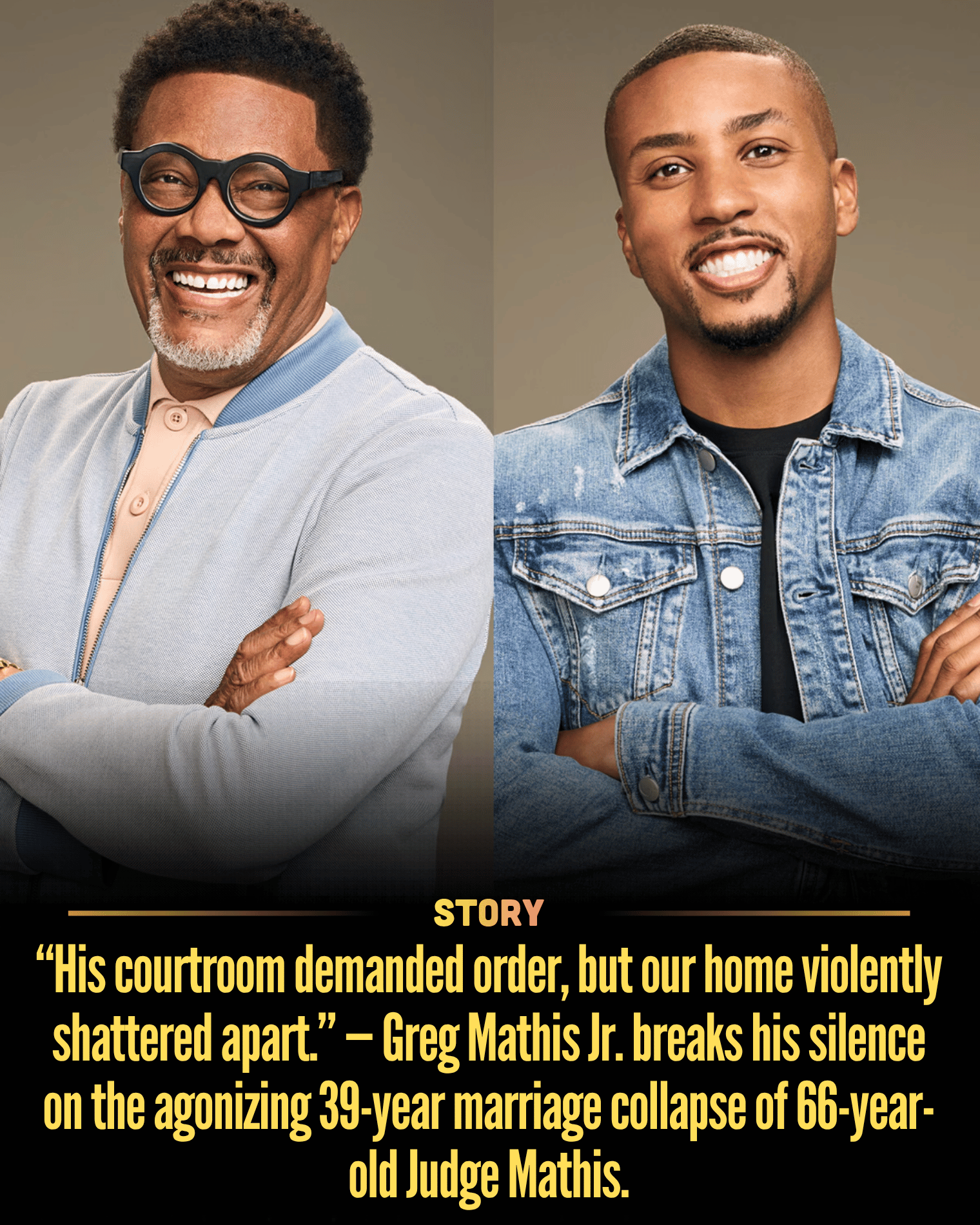 “His courtroom demanded order, but our home violently shattered apart.” — Greg Mathis Jr. breaks his silence on the agonizing 39-year marriage collapse of 66-year-old Judge Mathis.