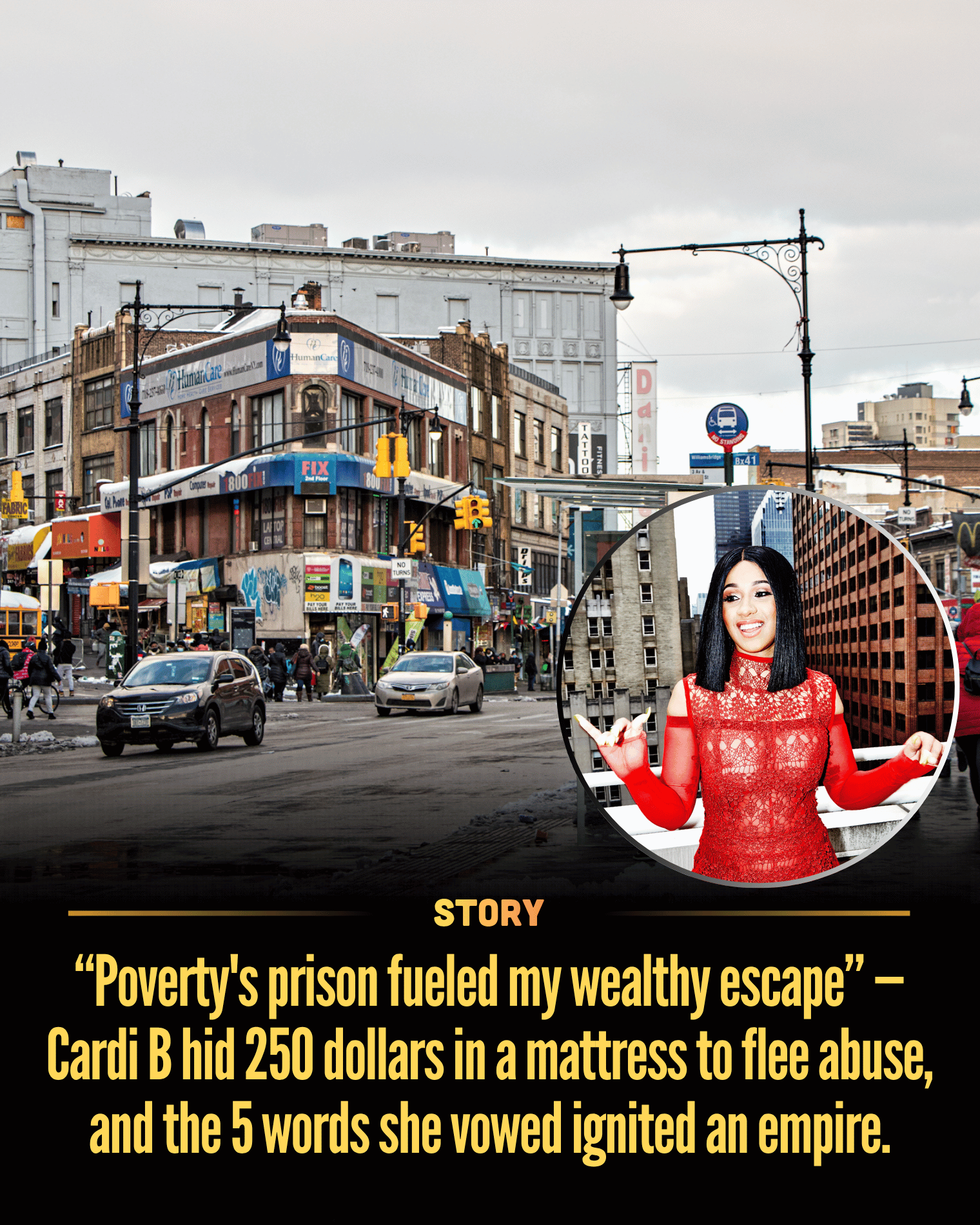 “Poverty’s prison fueled my wealthy escape” — Cardi B hid 250 dollars in a mattress to flee abuse, and the 5 words she vowed ignited an empire.