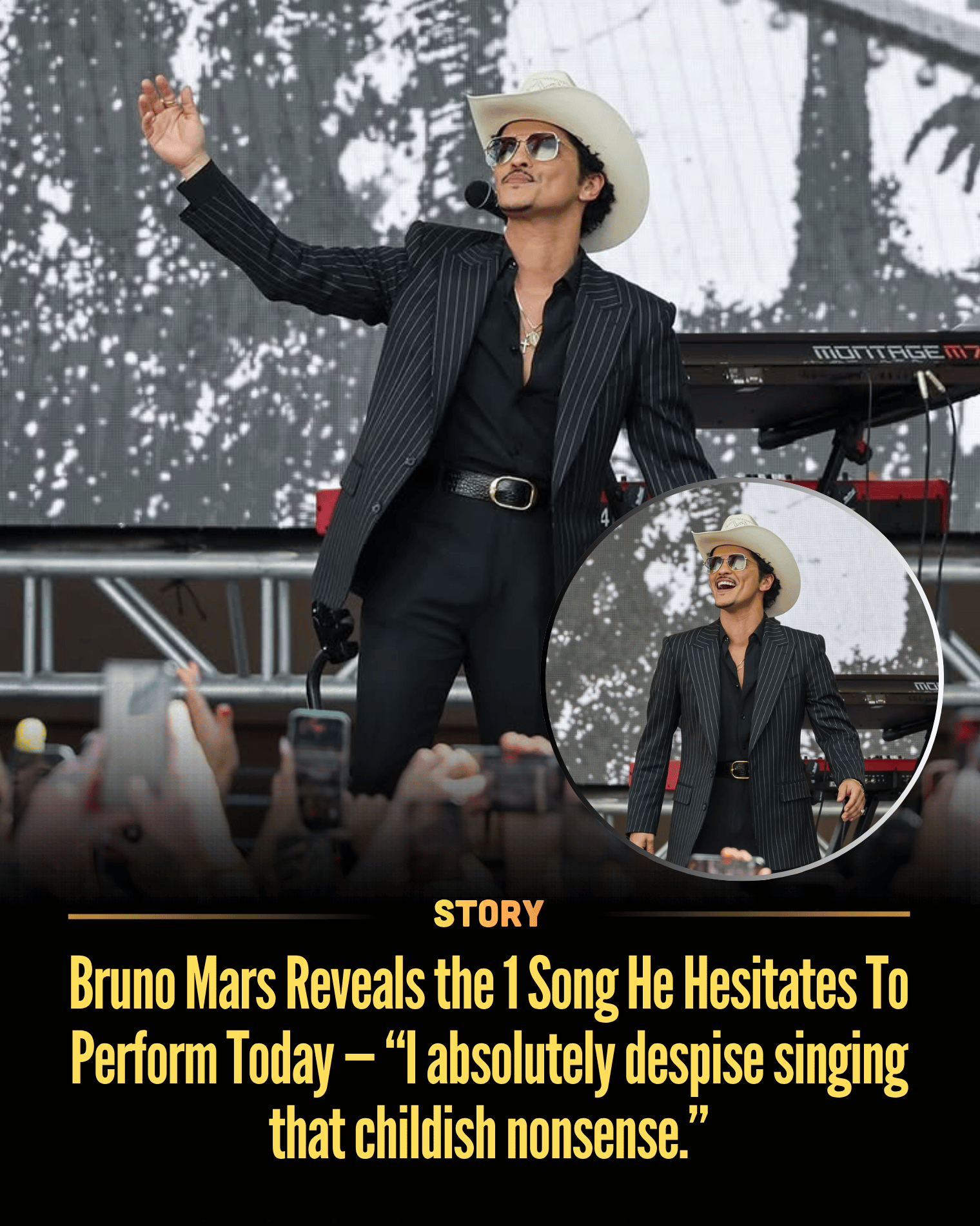 Bruno Mars Reveals the 1 Song He Hesitates To Perform Today — “I absolutely despise singing that childish nonsense.”