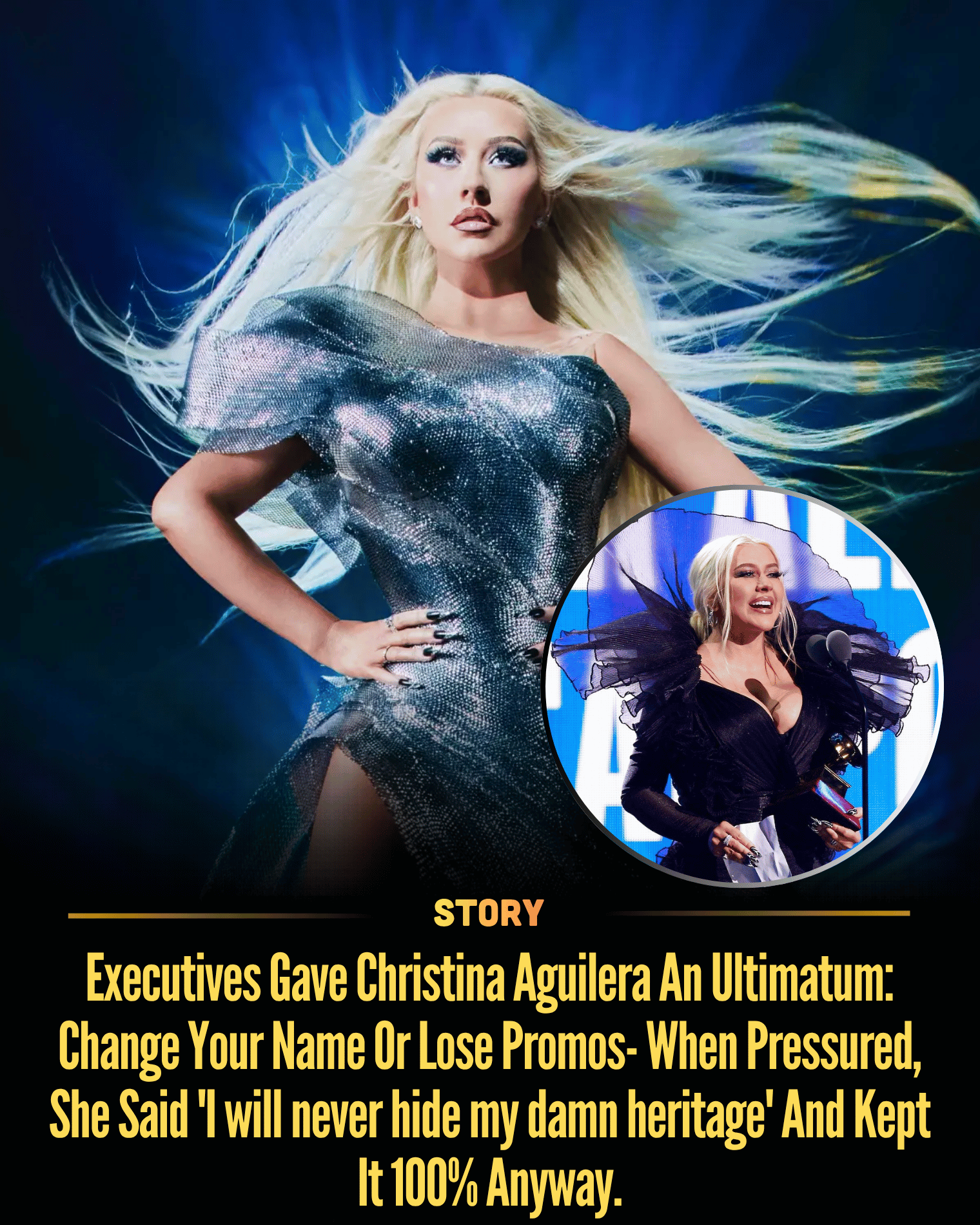 Executives Gave Christina Aguilera An Ultimatum: Change Your Name Or Lose Promos- When Pressured, She Said ‘I will never hide my damn heritage’ And Kept It 100% Anyway.