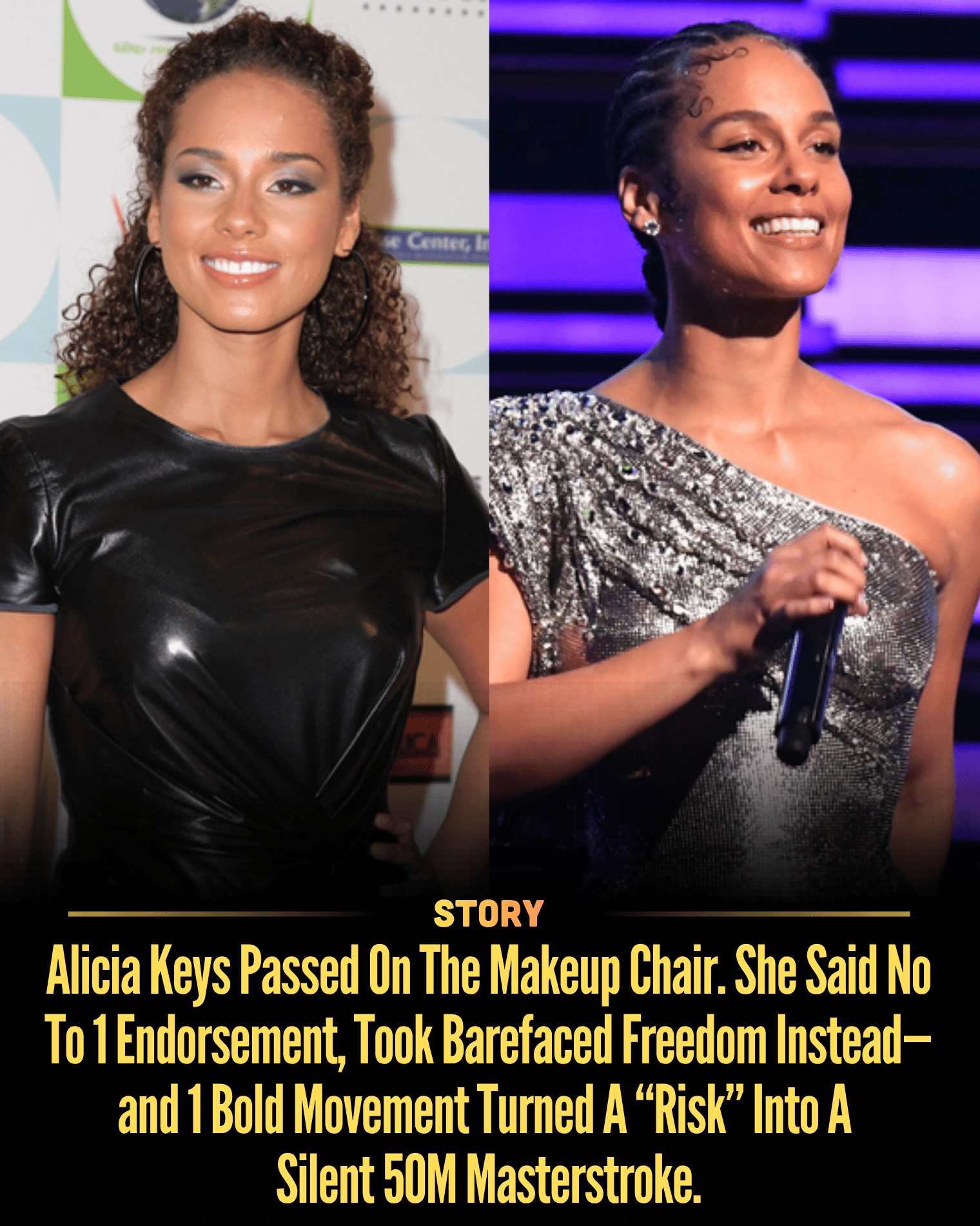 Alicia Keys Passed On The Makeup Chair. She Said No To 1 Endorsement, Took Barefaced Freedom Instead—and 1 Bold Movement Turned A “Risk” Into A Silent 50M Masterstroke.