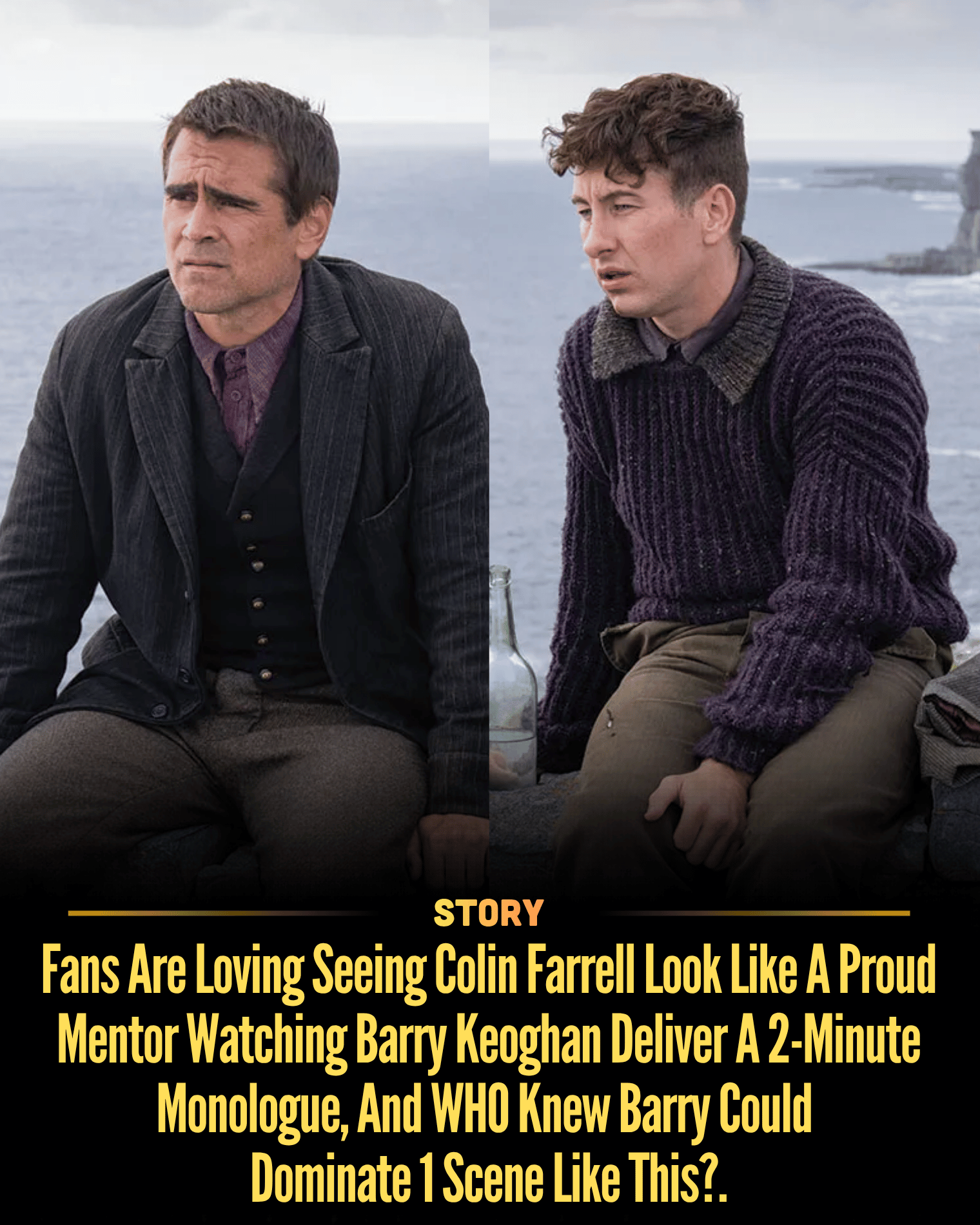Fans Are Loving Seeing Colin Farrell Look Like A Proud Mentor Watching Barry Keoghan Deliver A 2-Minute Monologue, And WHO Knew Barry Could Dominate 1 Scene Like This?.