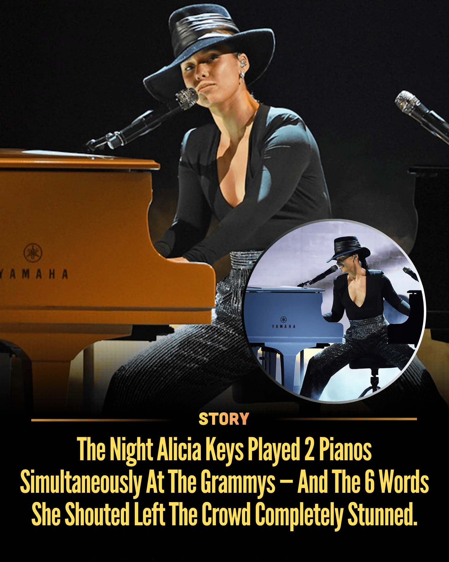 The Night Alicia Keys Played 2 Pianos Simultaneously At The Grammys — And The 6 Words She Shouted Left The Crowd Completely Stunned.