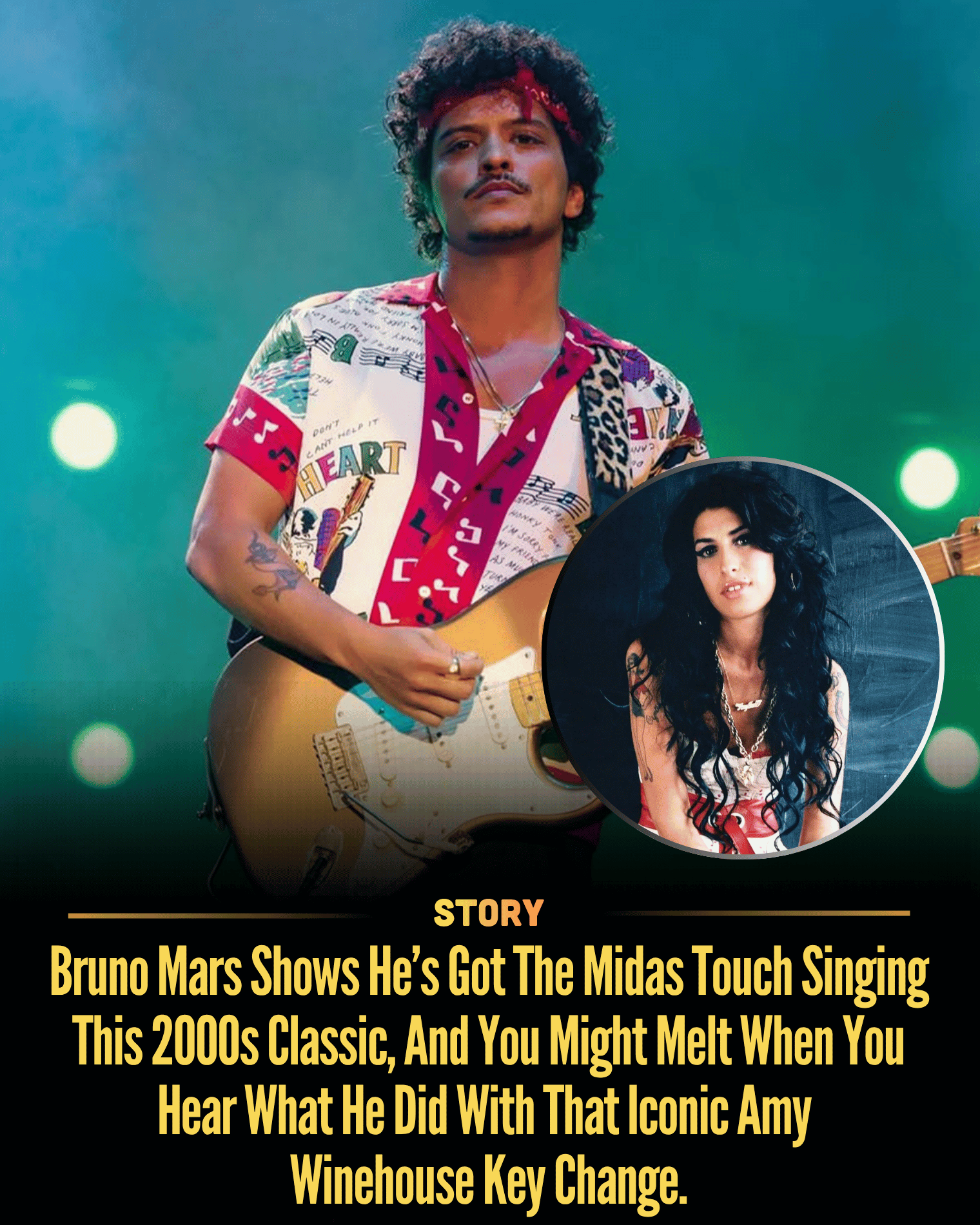 Bruno Mars Shows He’s Got The Midas Touch Singing This 2000s Classic, And You Might Melt When You Hear What He Did With That Iconic Amy Winehouse Key Change.