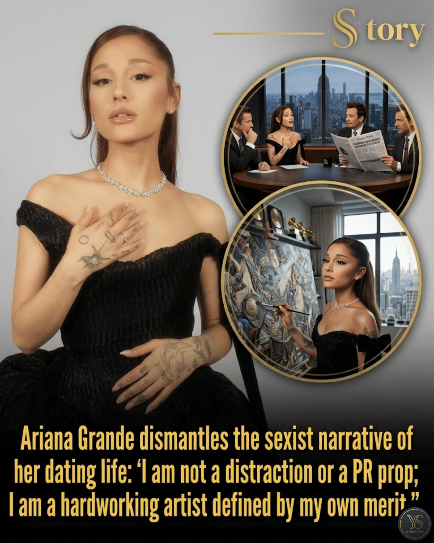 Ariana Grande dismantles the sexist narrative of her dating life: “I am not a distraction or a PR prop; I am a hardworking artist defined by my own merit.”
