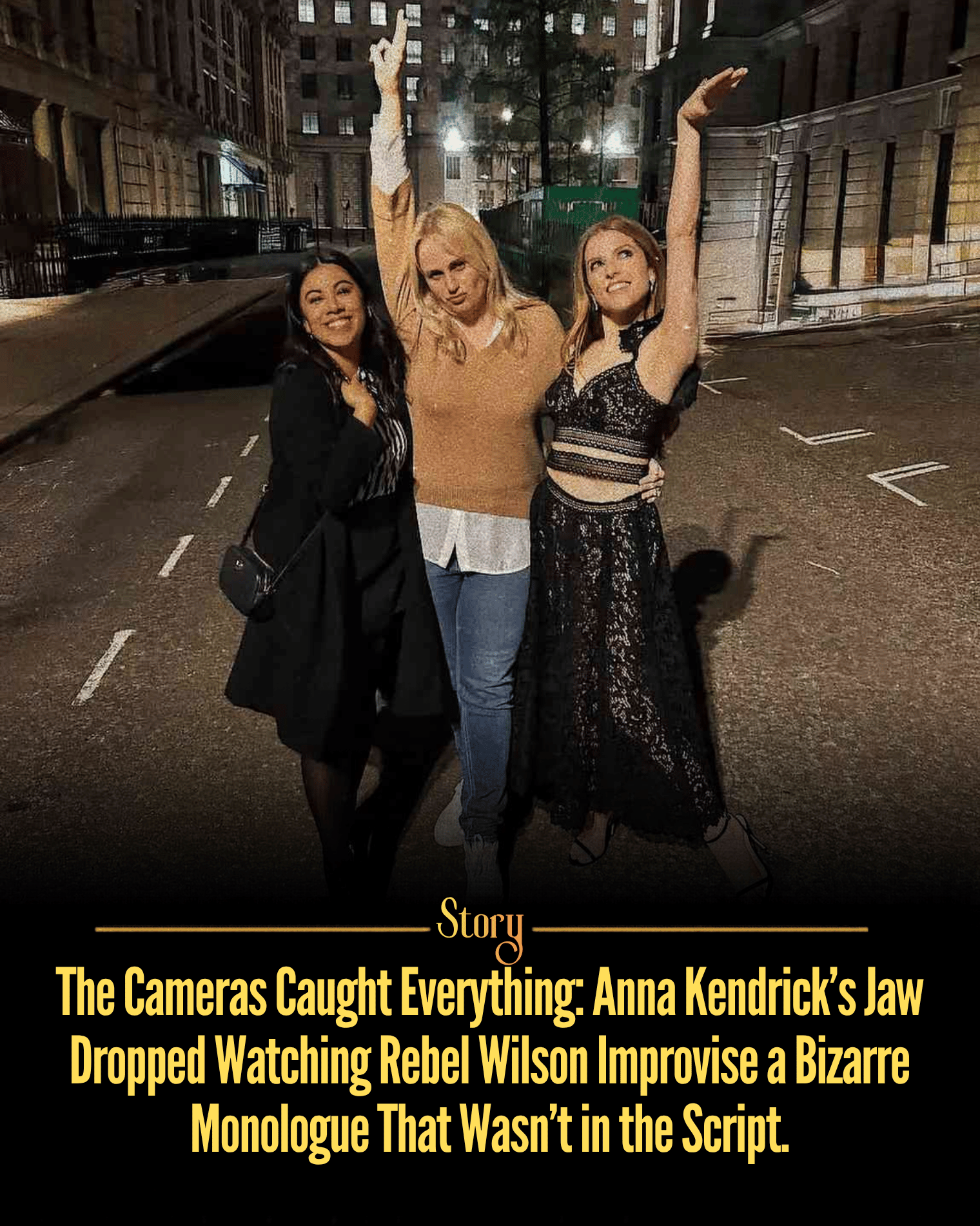 The Cameras Caught Everything: Anna Kendrick’s Jaw Dropped Watching Rebel Wilson Improvise a Bizarre Monologue That Wasn’t in the Script.