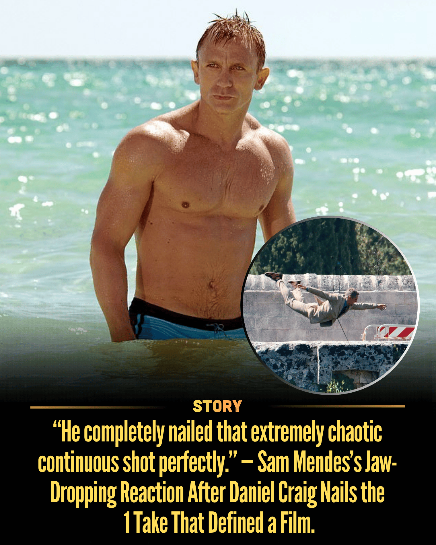 “He completely nailed that extremely chaotic continuous shot perfectly.” — Sam Mendes’s Jaw-Dropping Reaction After Daniel Craig Nails the 1 Take That Defined a Film.