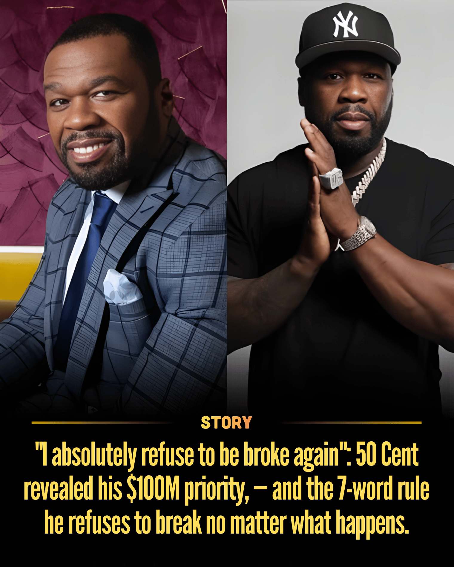 “I absolutely refuse to be broke again”: 50 Cent revealed his $100M priority, — and the 7-word rule he refuses to break no matter what happens.