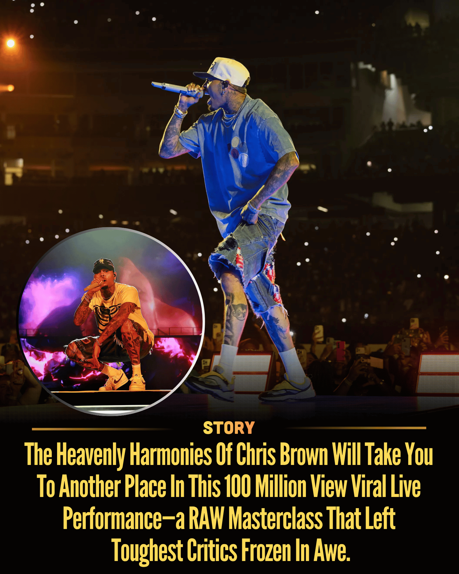 The Heavenly Harmonies Of Chris Brown Will Take You To Another Place In This 100 Million View Viral Live Performance—a RAW Masterclass That Left Toughest Critics Frozen In Awe.