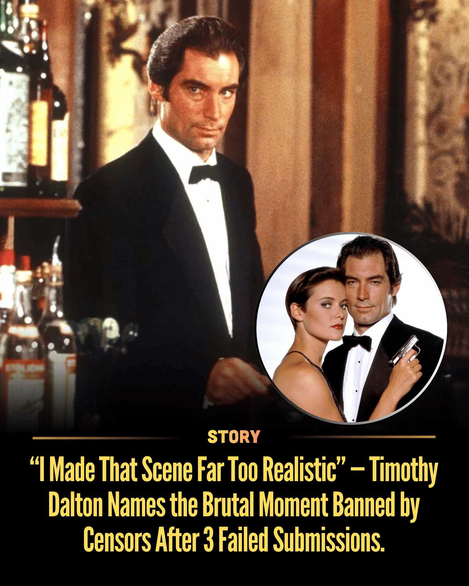 “I Made That Scene Far Too Realistic” — Timothy Dalton Names the Brutal Moment Banned by Censors After 3 Failed Submissions.