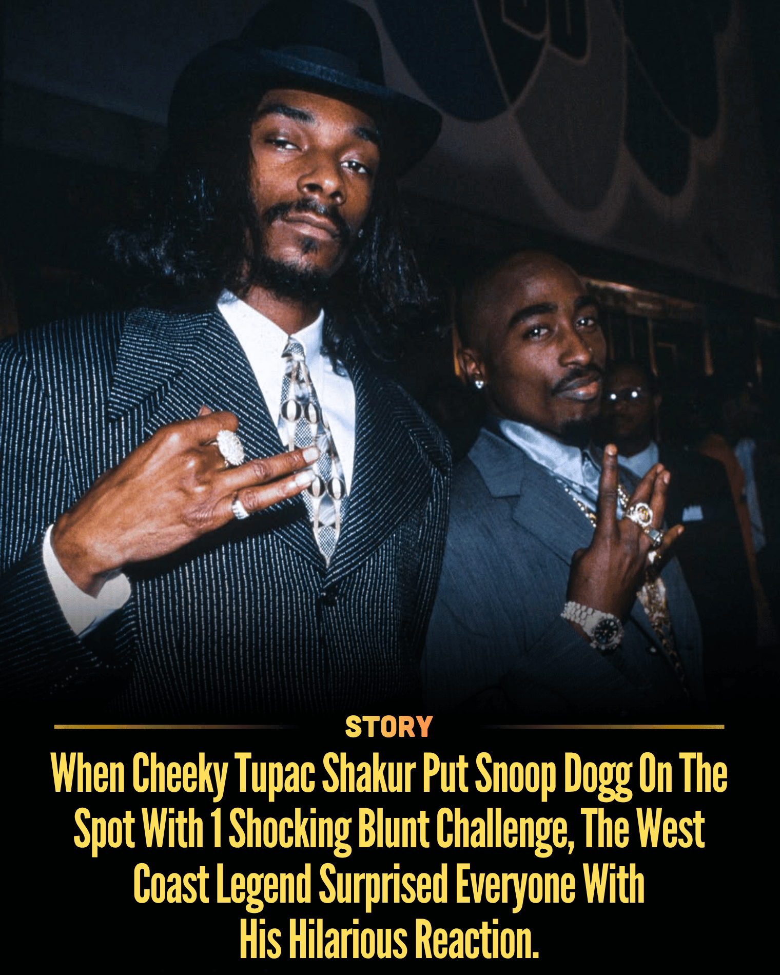 When Cheeky Tupac Shakur Put Snoop Dogg On The Spot With 1 Shocking Blunt Challenge, The West Coast Legend Surprised Everyone With His Hilarious Reaction.