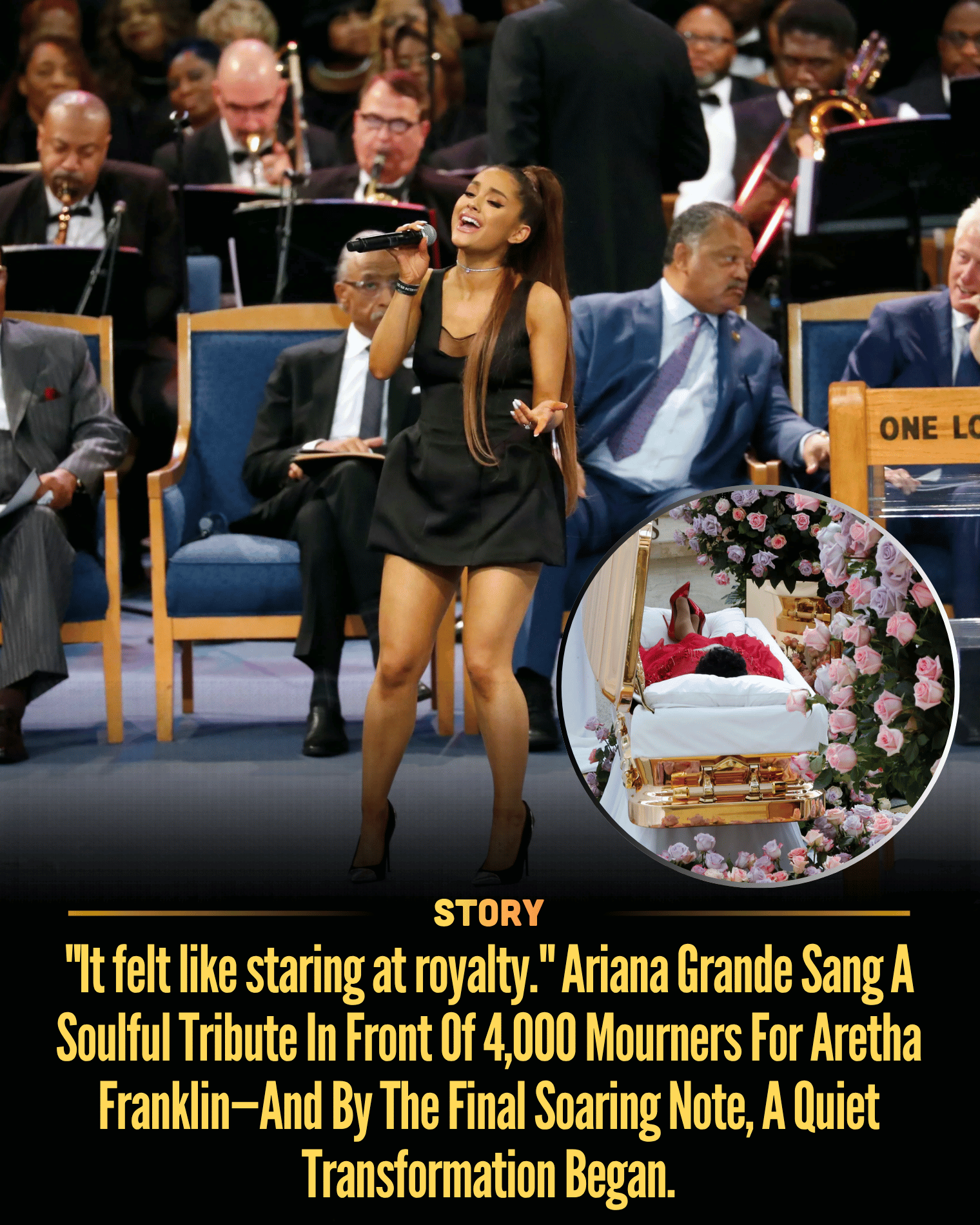 “It felt like staring at royalty.” Ariana Grande Sang A Soulful Tribute In Front Of 4,000 Mourners For Aretha Franklin—And By The Final Soaring Note, A Quiet Transformation Began.