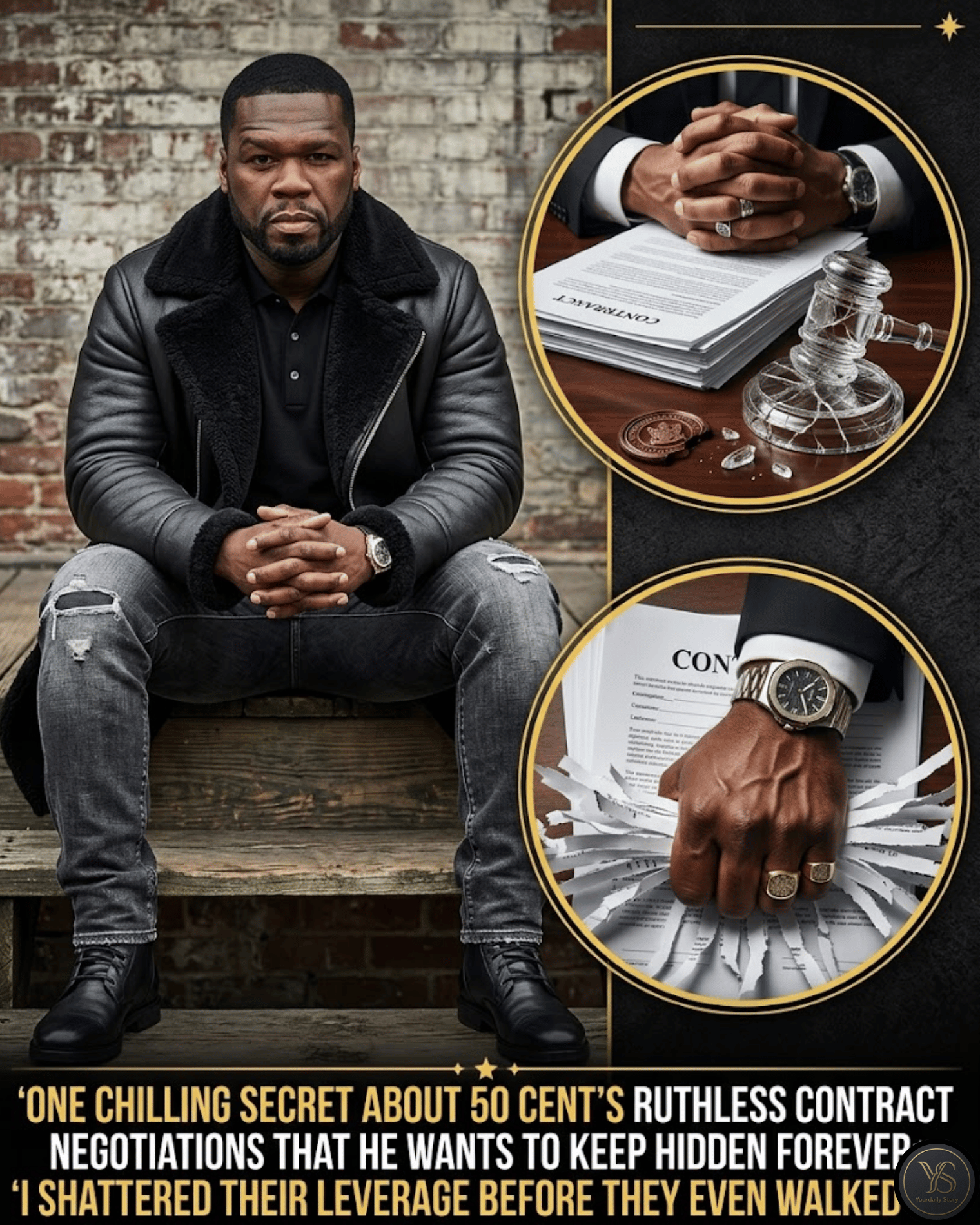 One chilling secret about 50 Cent’s ruthless contract negotiations that he wants to keep hidden forever: “I shattered their leverage before they even walked in.”