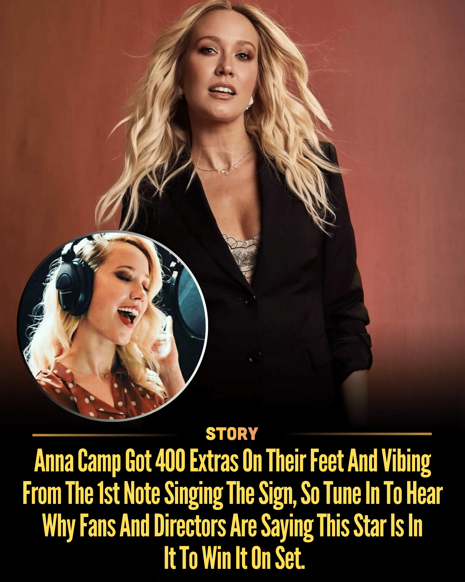 Anna Camp Got 400 Extras On Their Feet And Vibing From The 1st Note Singing The Sign, So Tune In To Hear Why Fans And Directors Are Saying This Star Is In It To Win It On Set.